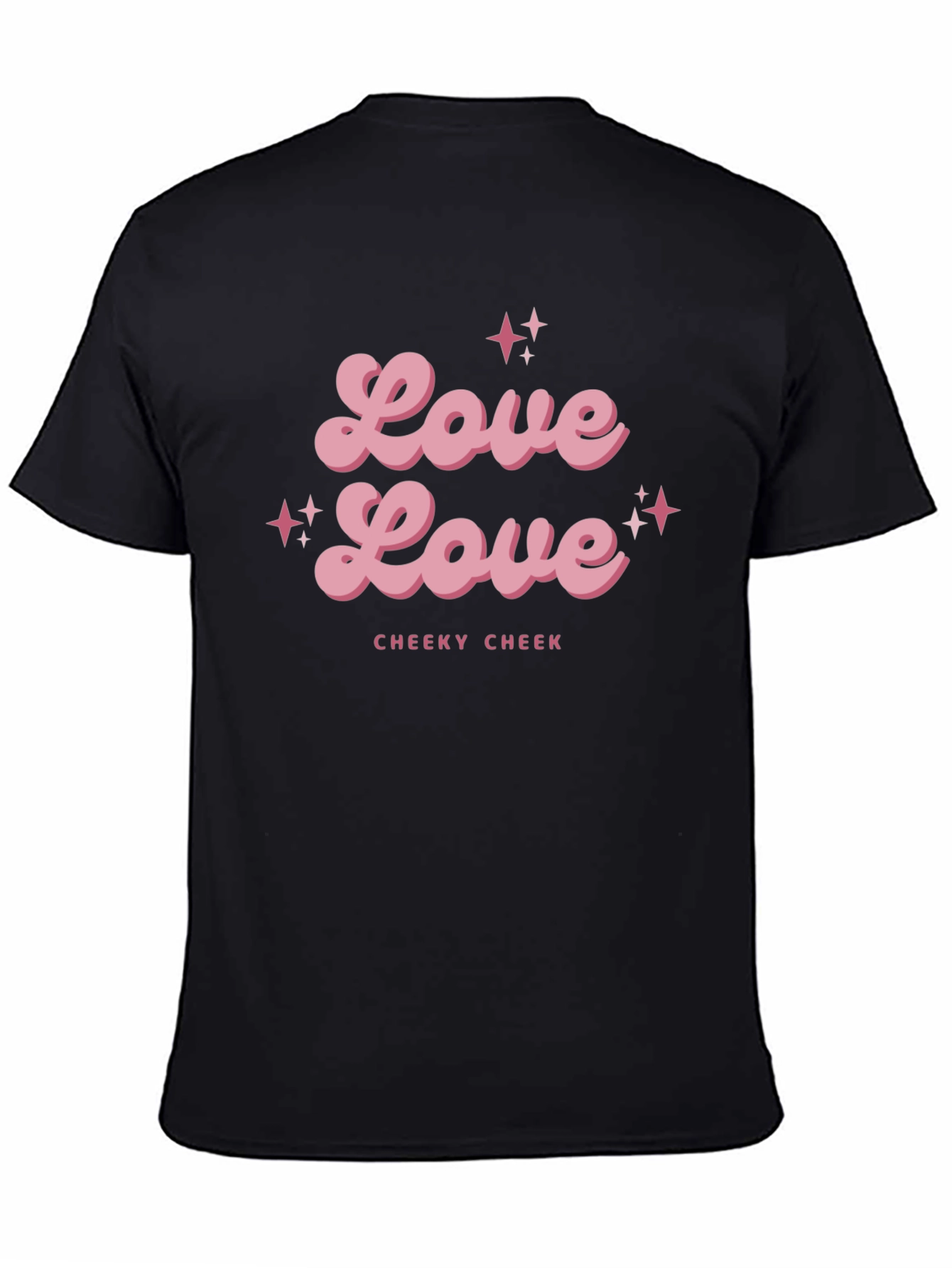 Black Love Love Graphic T-Shirt - Cheeky Cheek Design view 4