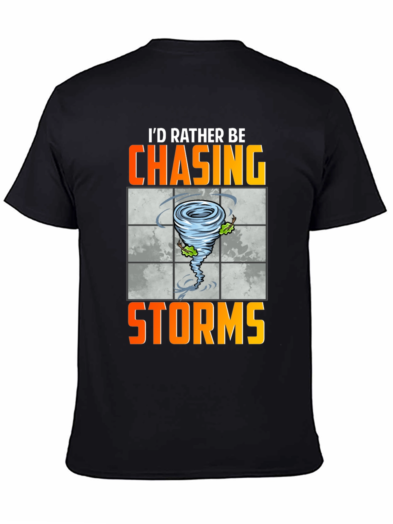 Black Chasing Storms Graphic Tee - Weather Enthusiast Shirt view 4