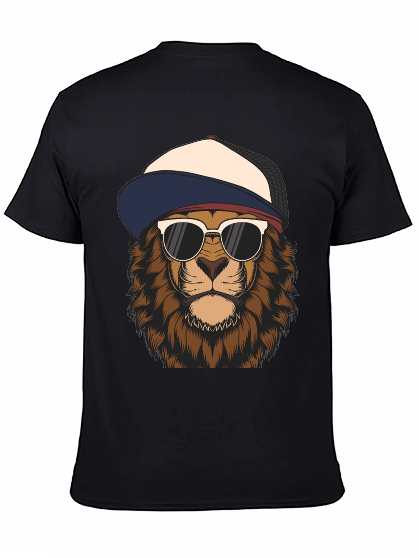 Black Cool Lion Graphic Tee - Trendy Urban Style view 4
