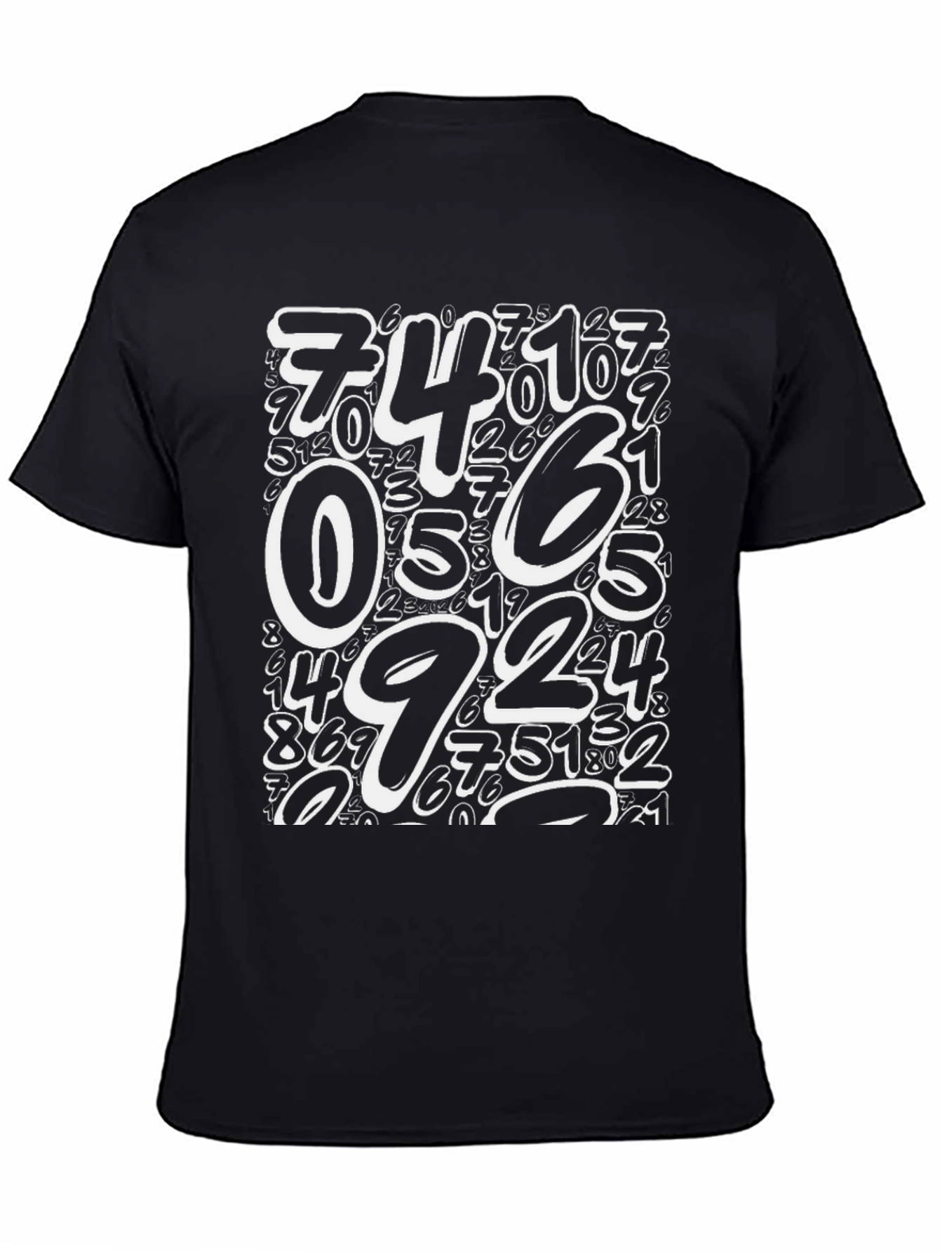 Black Number Mania Graphic Tee - Black Cotton Comfort view 4