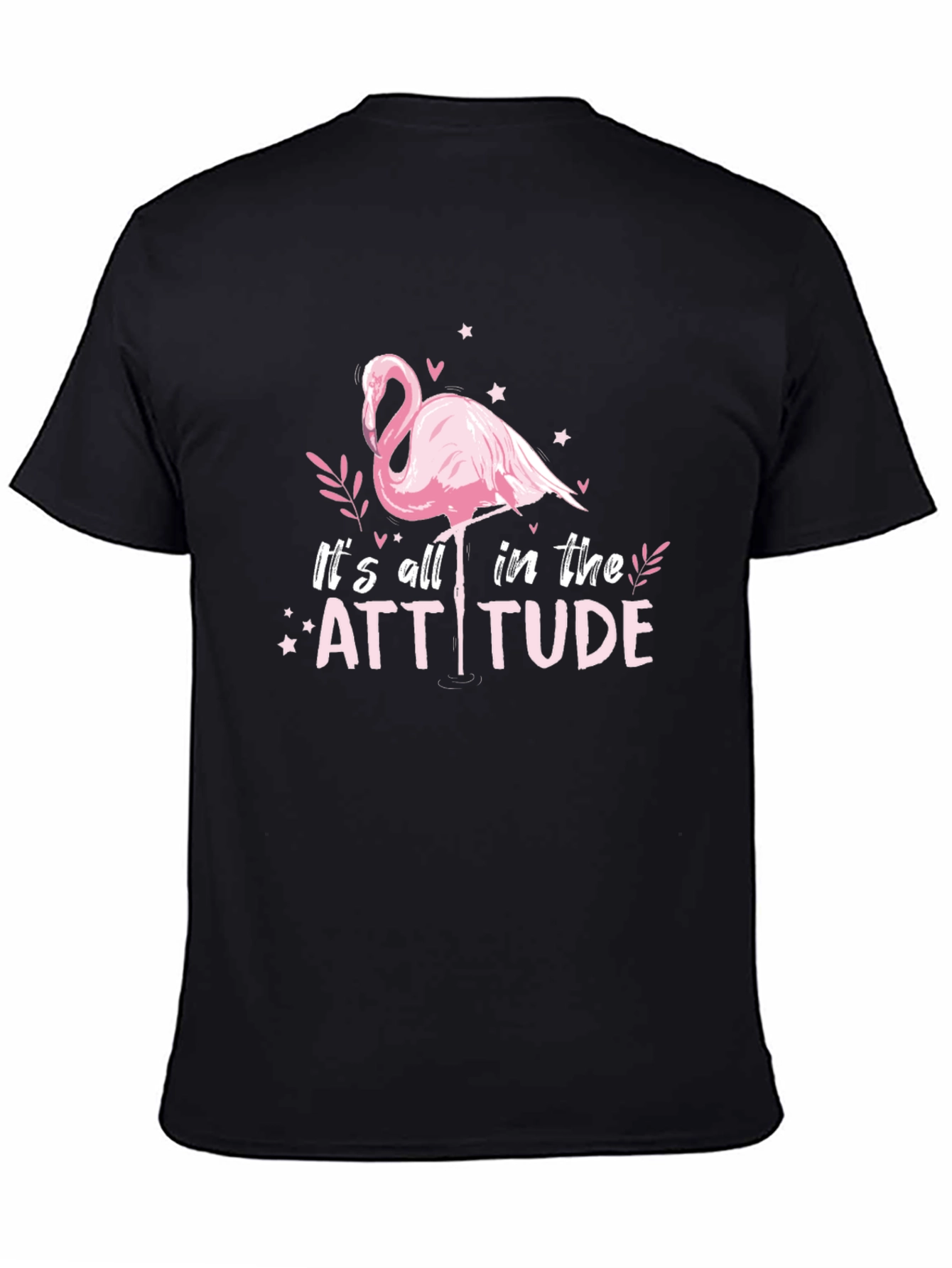 Black Attitude Flamingo Graphic Tee view 4