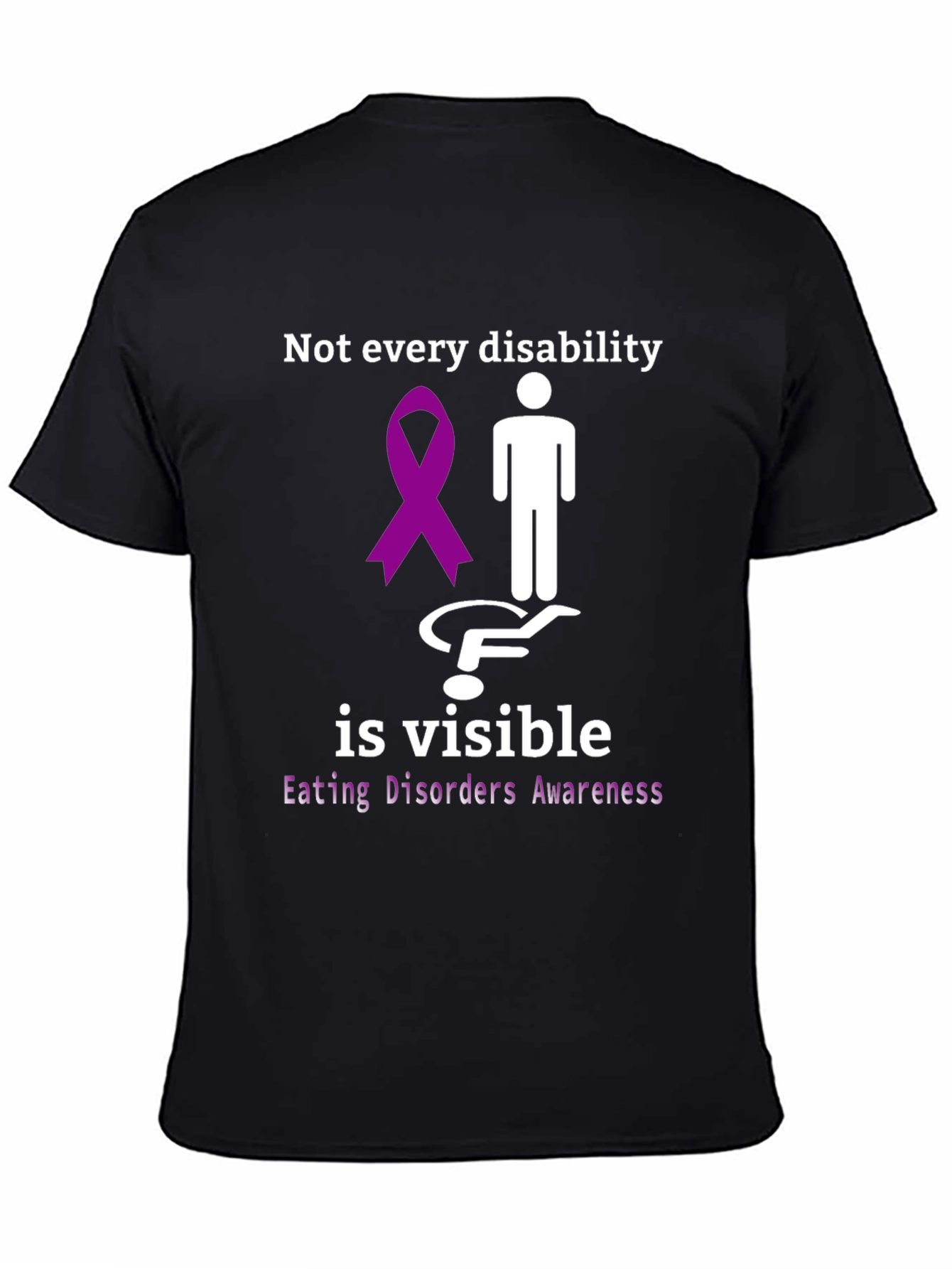 Black Invisible Disability Awareness T-Shirt view 4