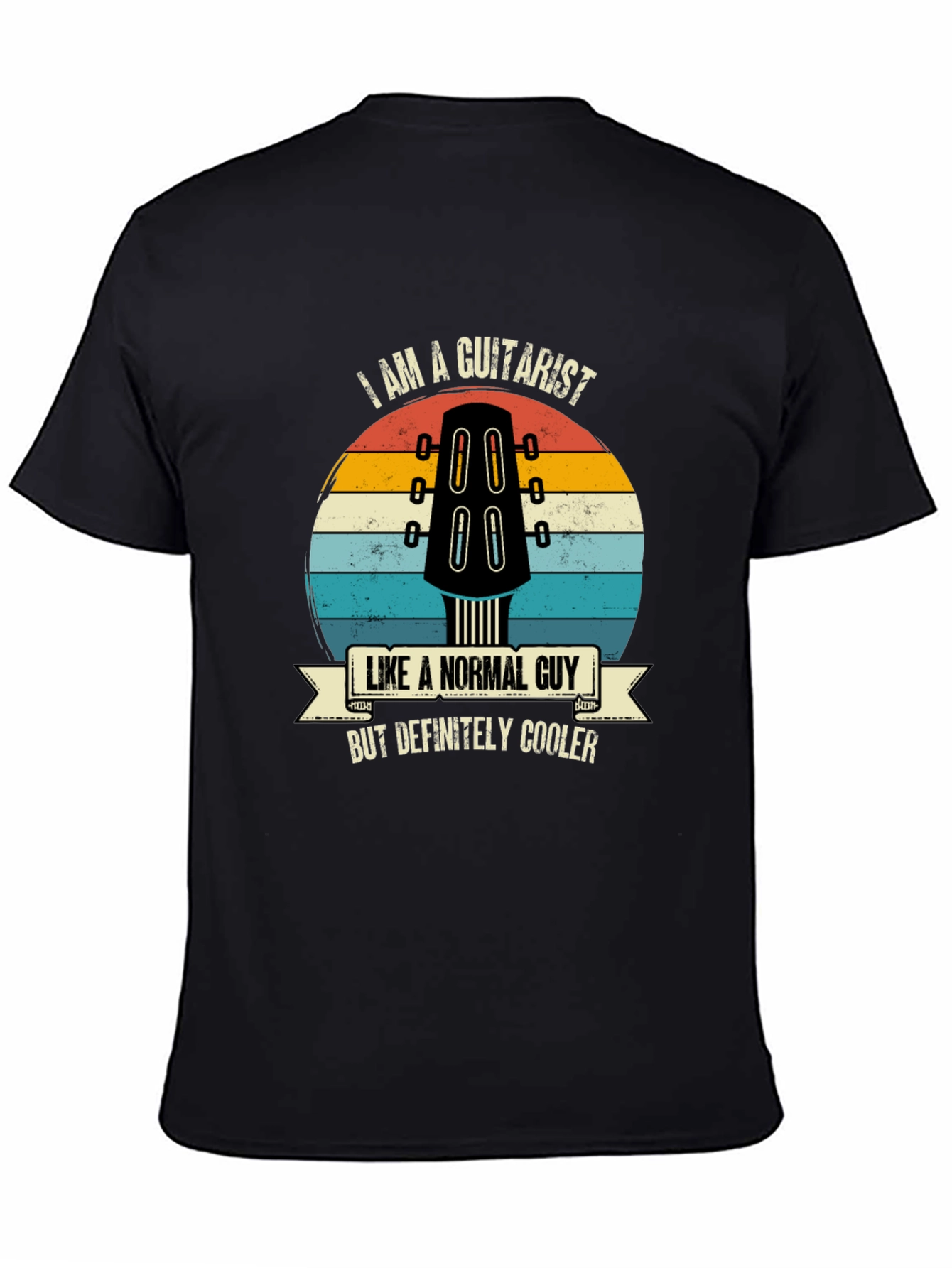 Black Guitarist T-Shirt: Like a Normal Guy, But Cooler! view 4
