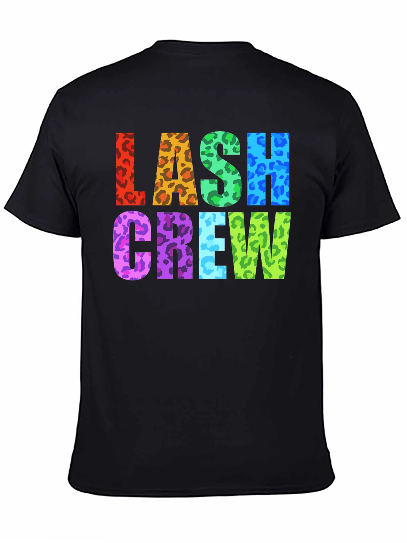Black Lash Crew Colorful Leopard Print Graphic T-Shirt view 4