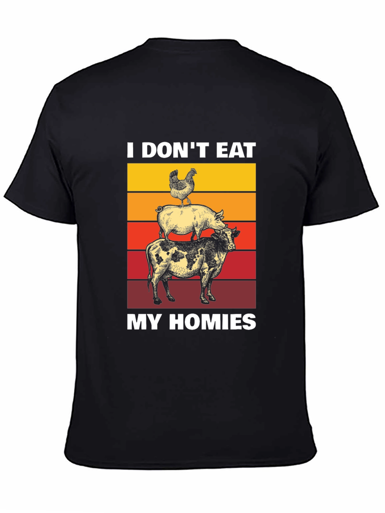 Black I Don't Eat My Homies T-Shirt view 4