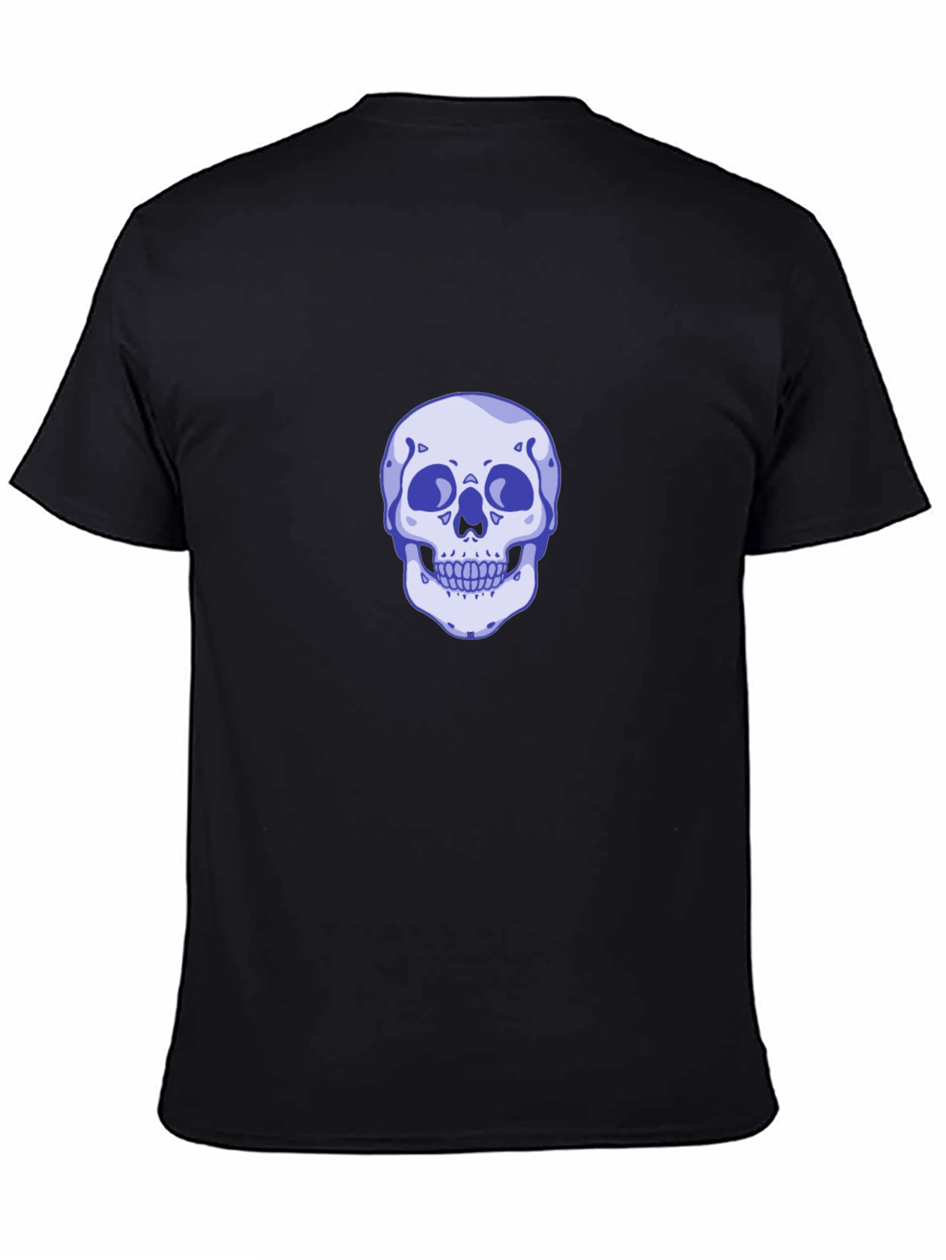 Black Skull Graphic Tee - Men's Casual Black T-Shirt view 4