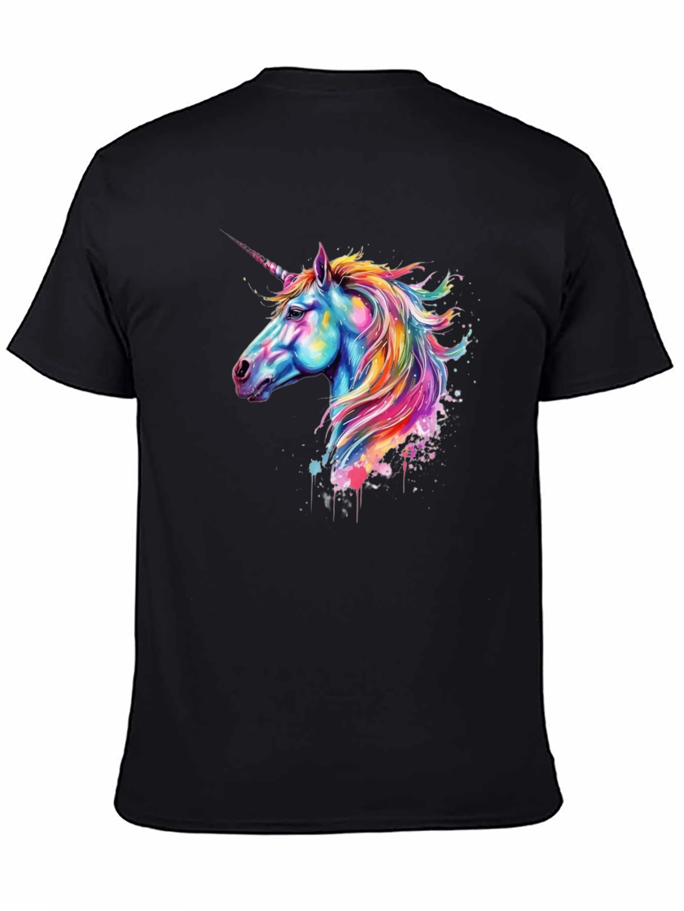 Black Unicorn Graphic Black T-Shirt view 4