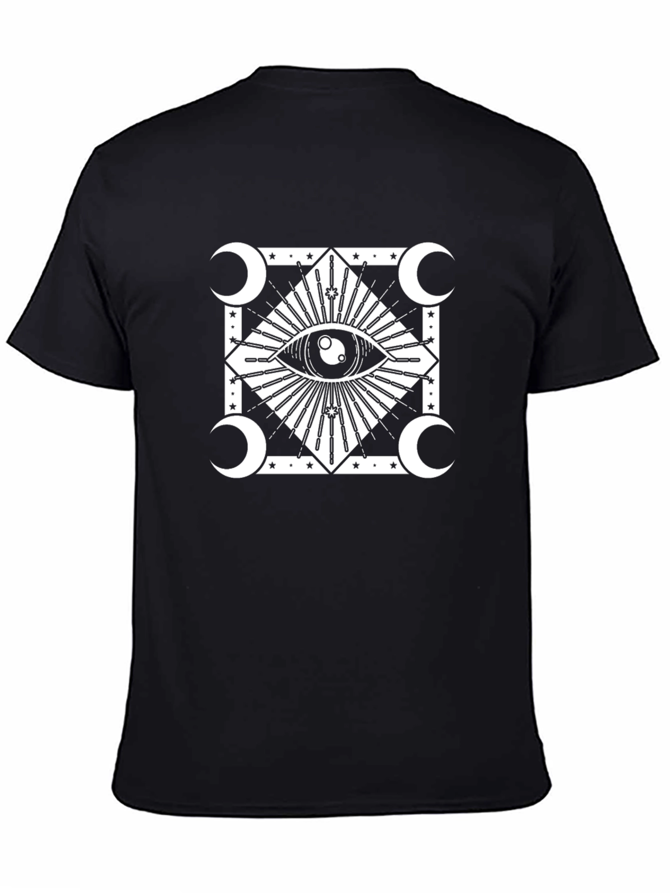 Black Mystic Eye Graphic Tee - Black Cotton view 4