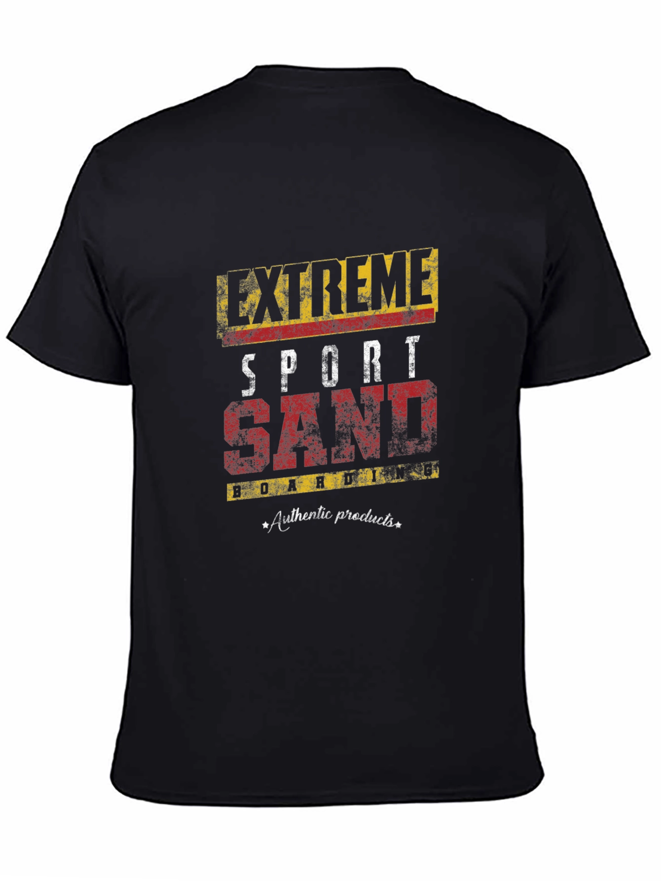 Black Extreme Sport Sand Boarding Graphic T-Shirt view 4