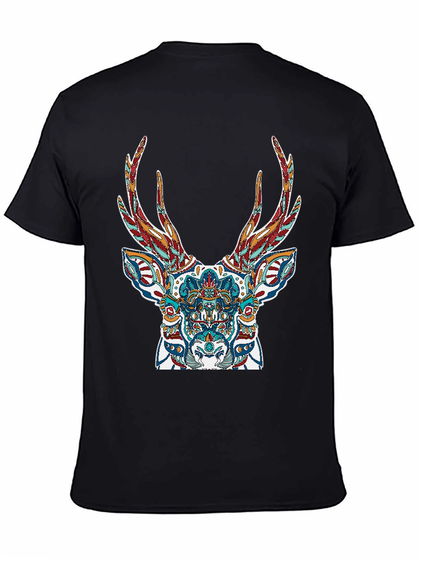 Black Deer Graphic Tee - Stylish Men's Black T-Shirt view 4