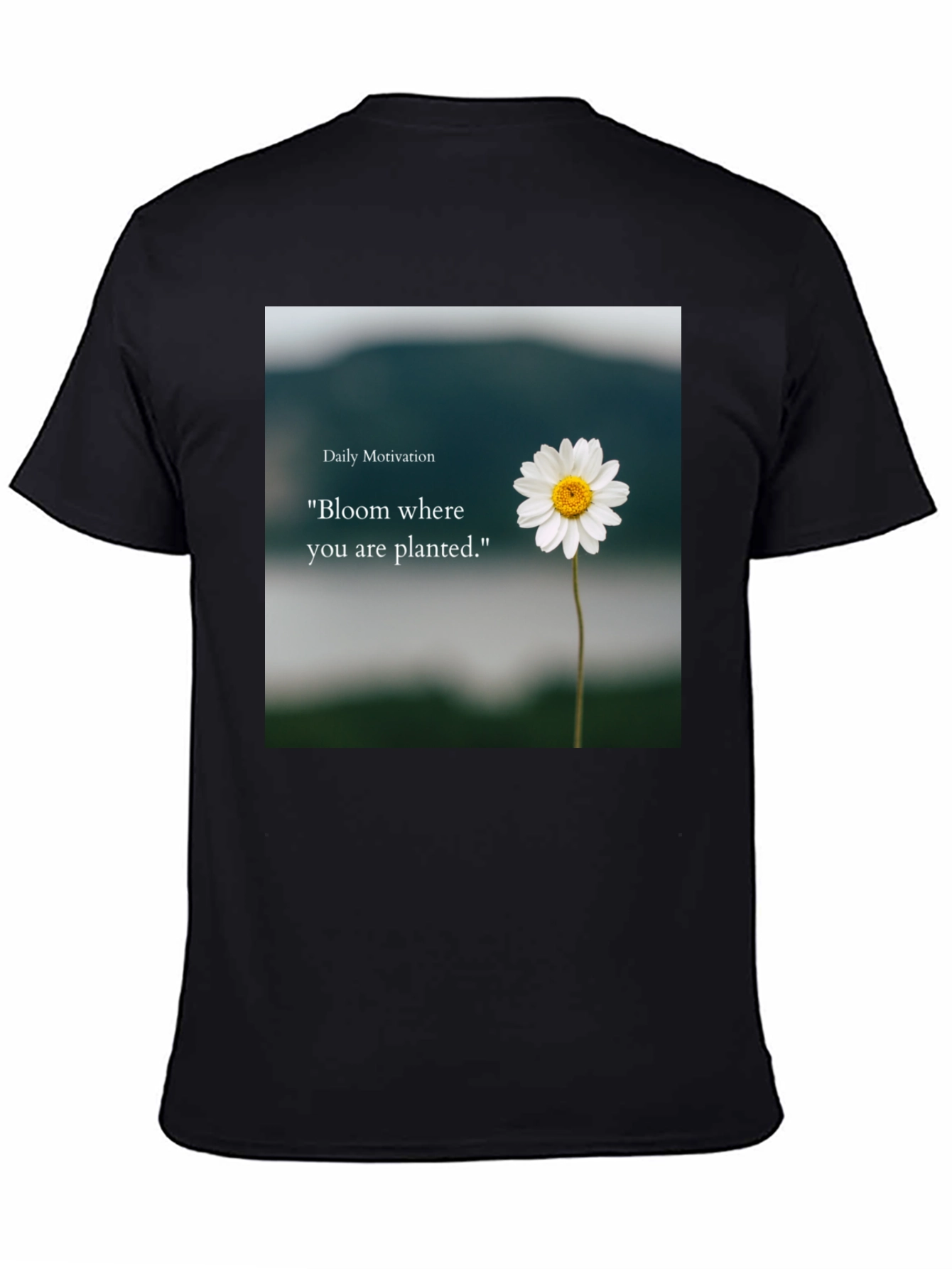 Black Motivational Bloom Where You Are Planted Black T-Shirt view 4
