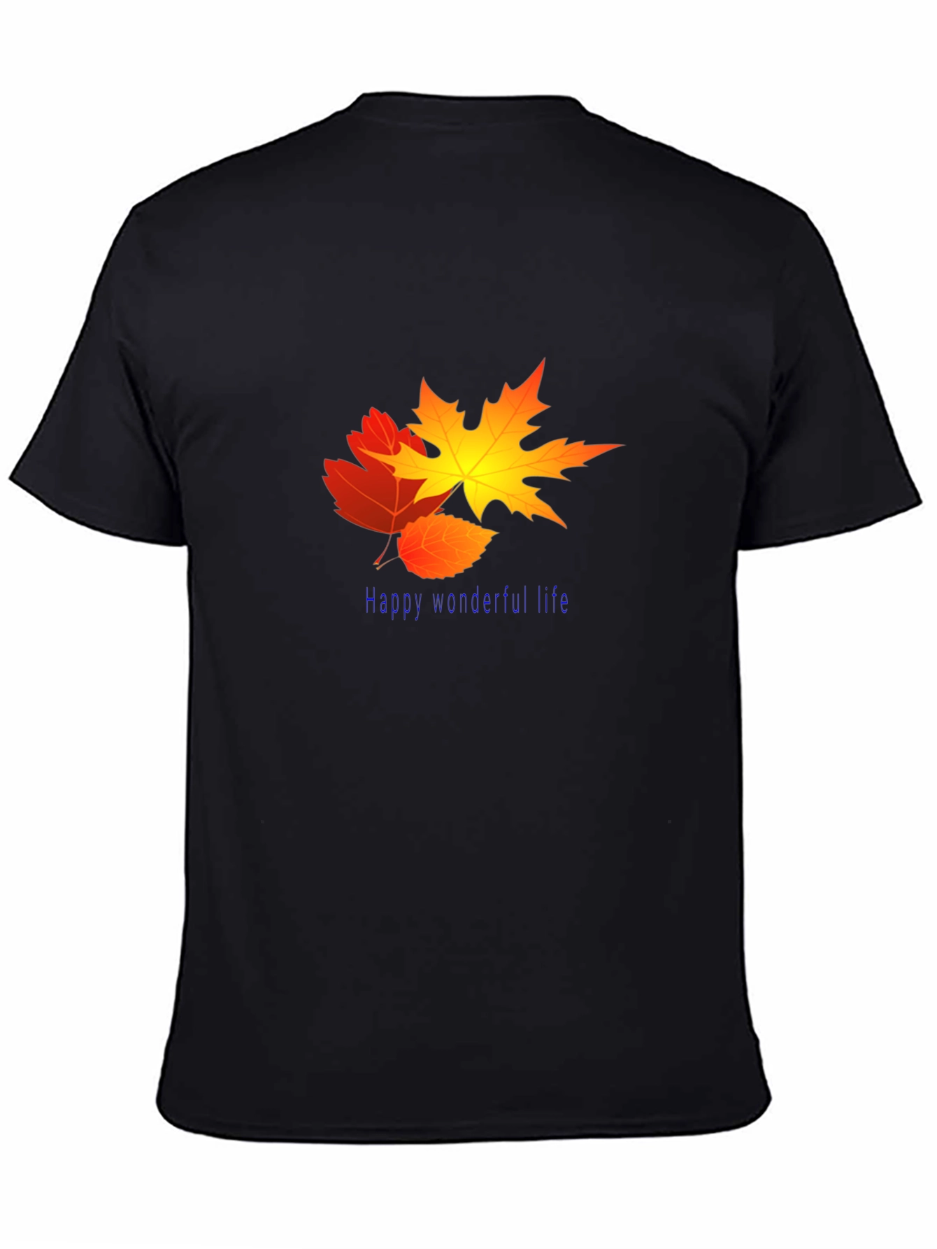 Black Fall Leaves Graphic Tee - Happy Wonderful Life view 4