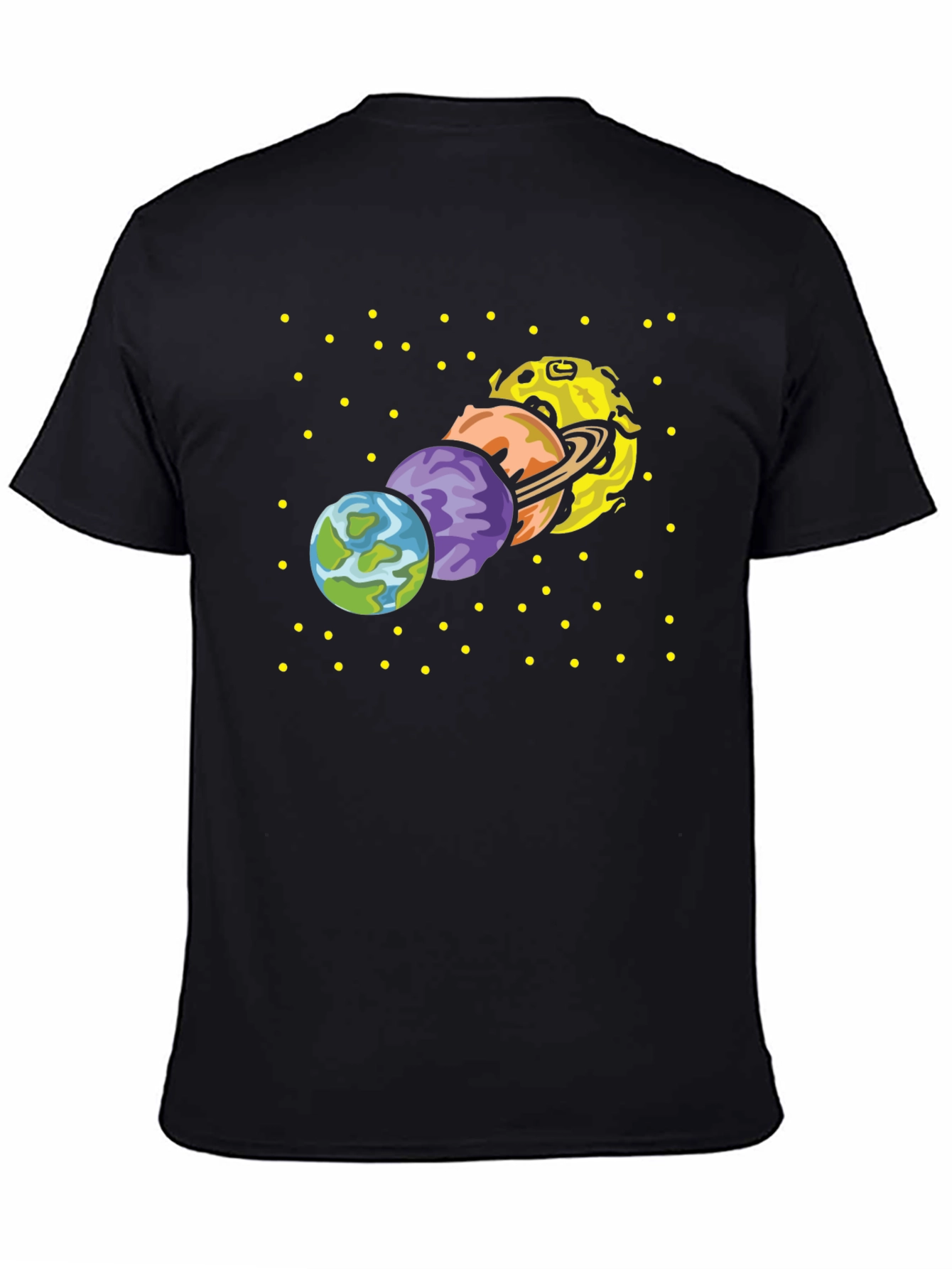 Black Planets Graphic T-Shirt - Space Design view 4