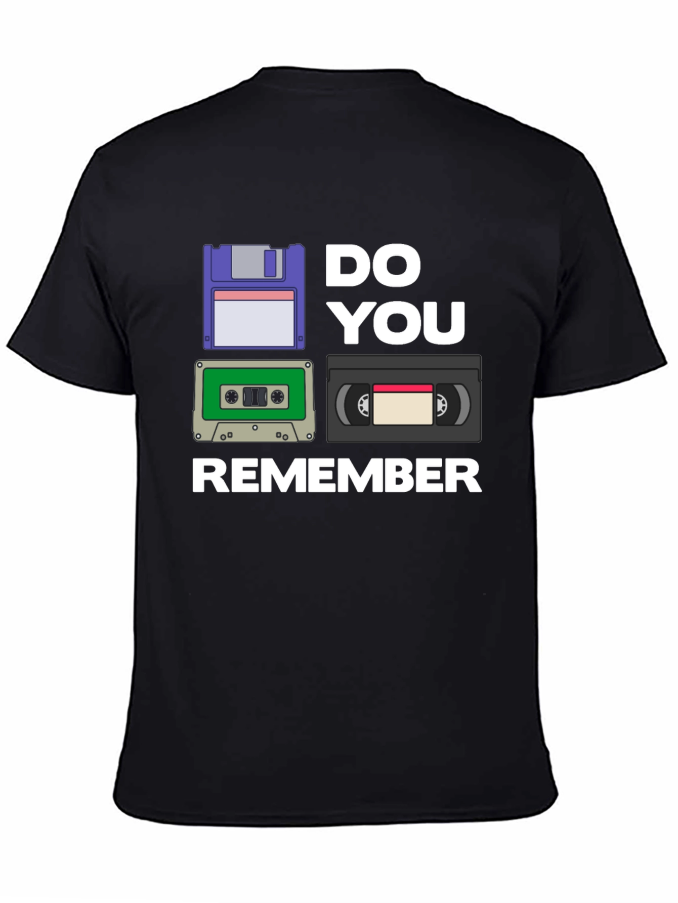 Black Retro Media T-Shirt - Do You Remember? view 4