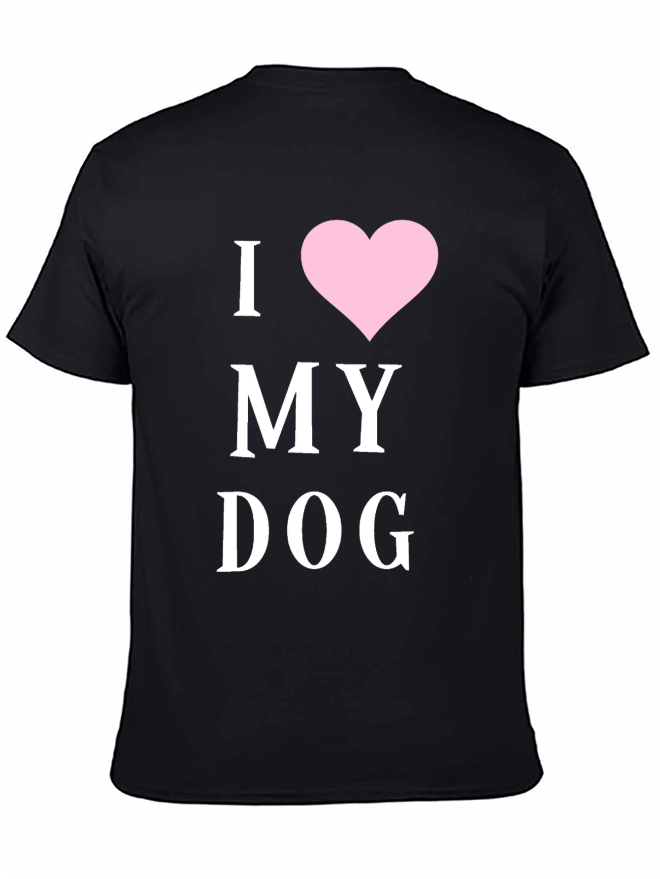 Black I Heart My Dog T-Shirt - Black Cotton Blend view 4