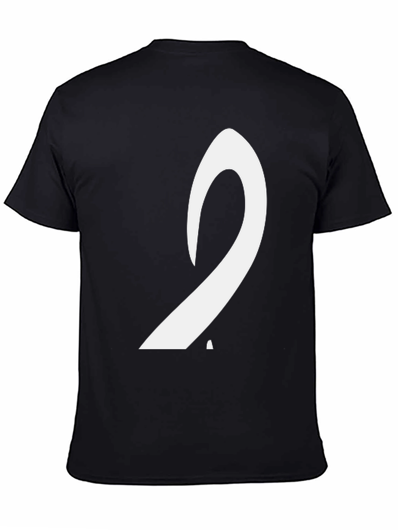 Black Men's Black T-Shirt with White Arabic Letter Design view 4