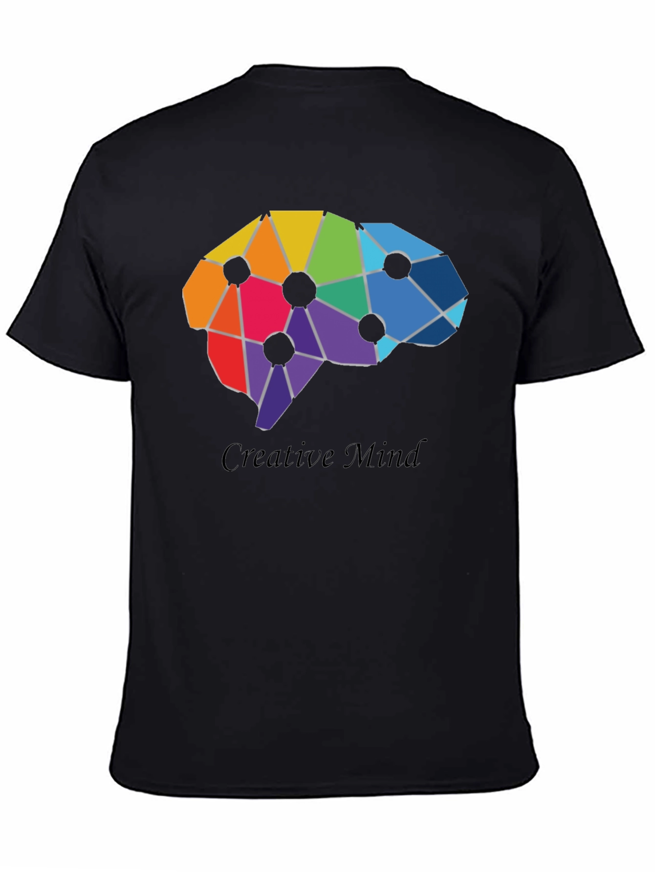 Black Creative Mind T-Shirt - Artistic Brain Design view 4