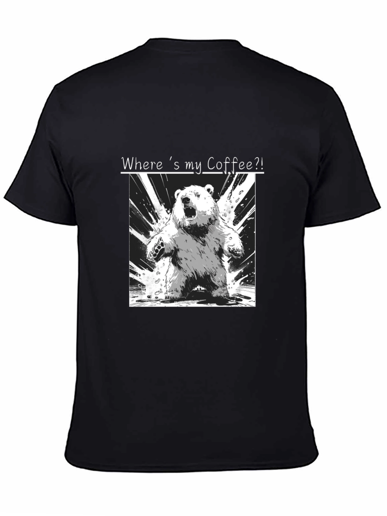 Black Where's My Coffee? Graphic Tee view 4