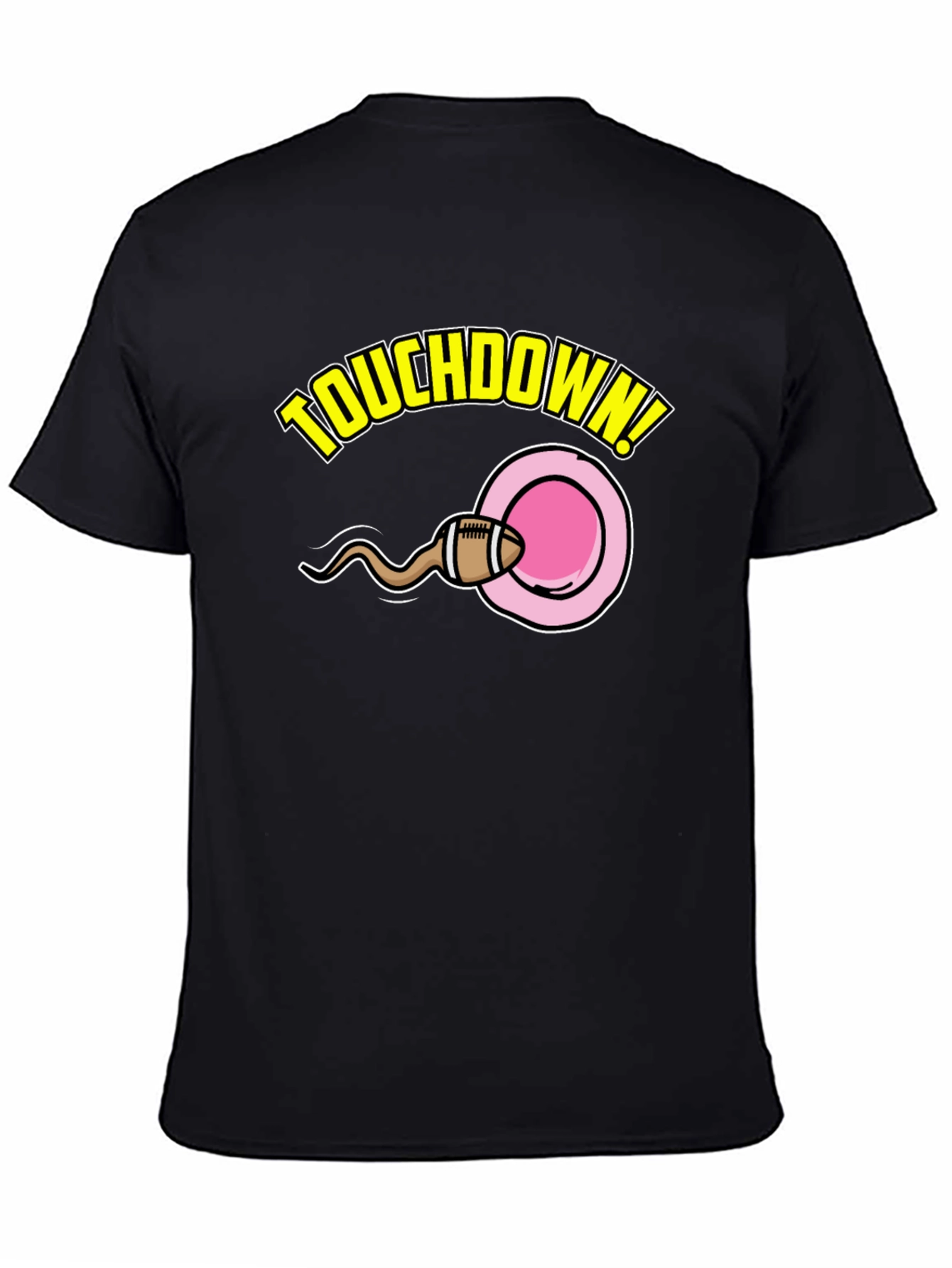 Black Touchdown Funny Graphic T-Shirt view 4