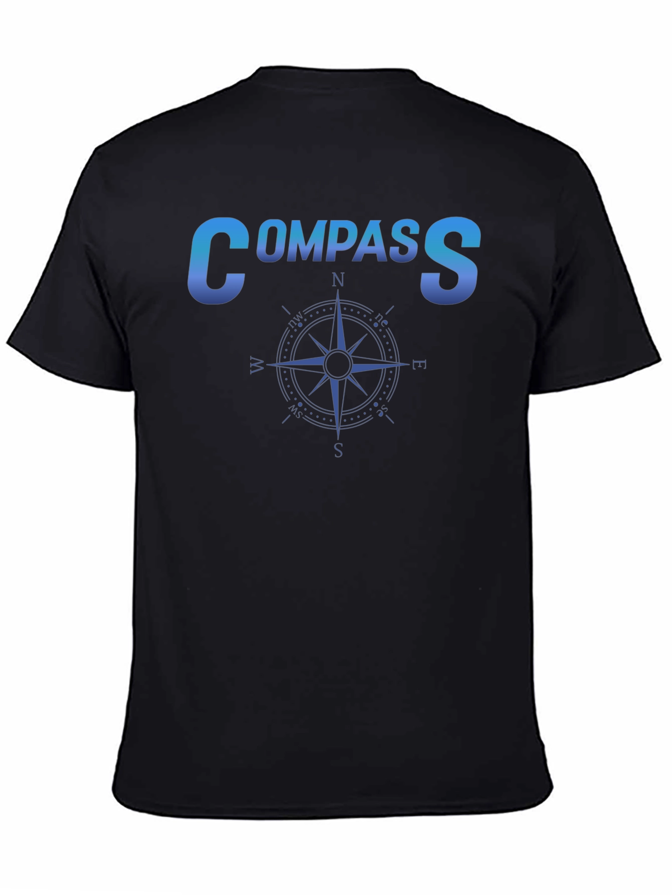 Black Compass Graphic Black T-Shirt - Travel & Adventure Ready view 4