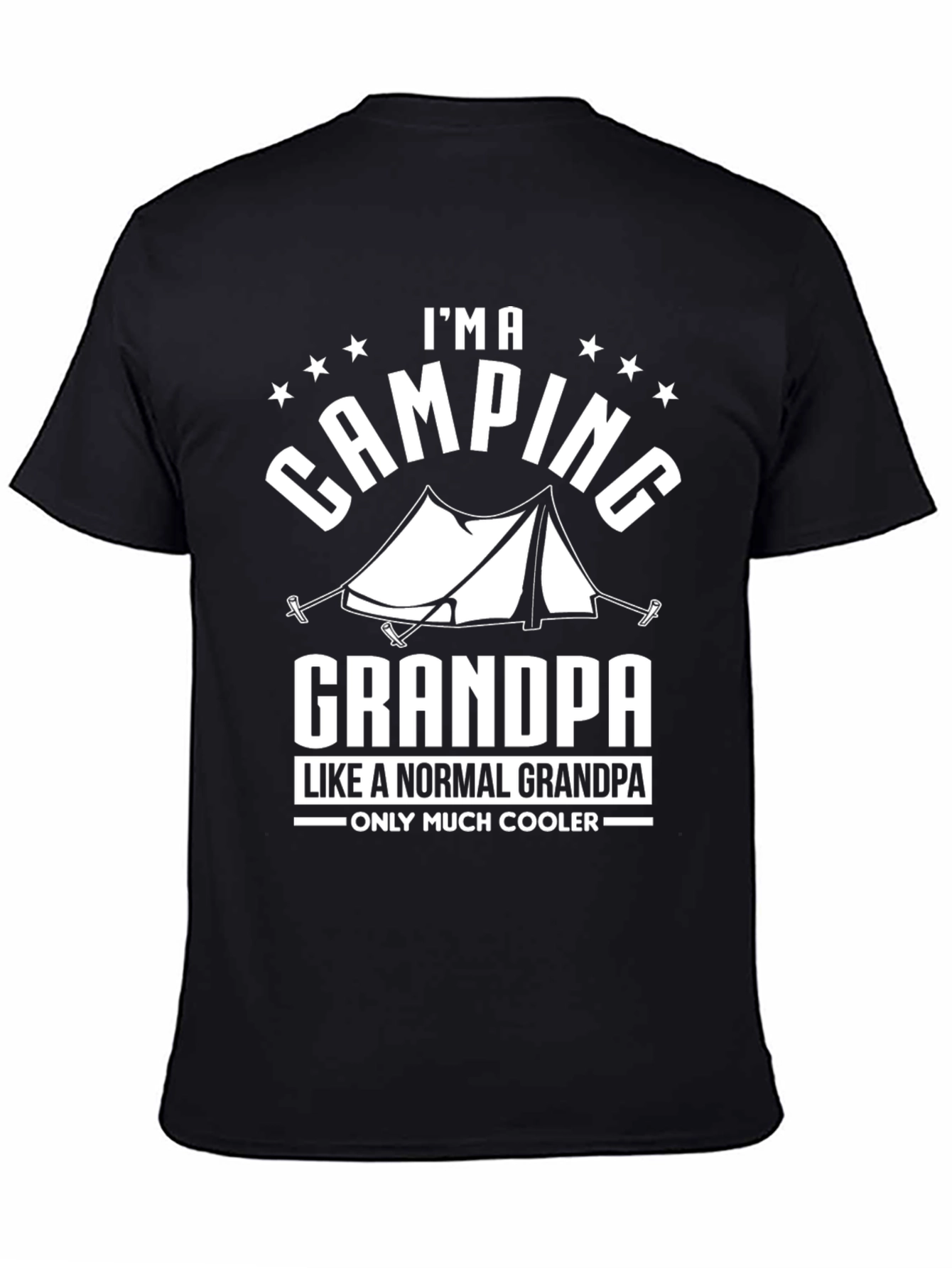 Black Camping Grandpa T-Shirt - Much Cooler Than Normal! view 4