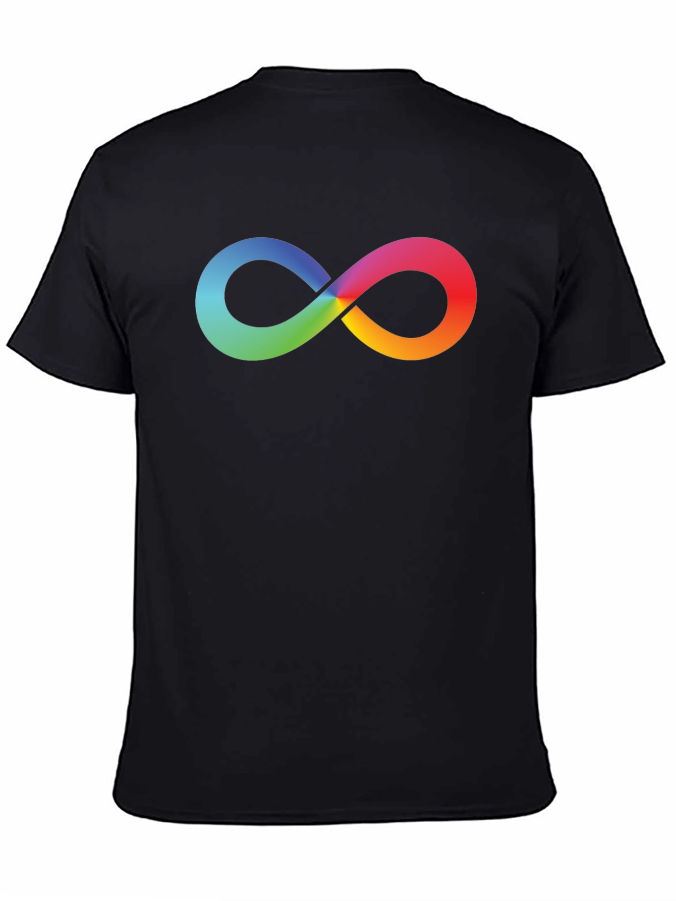 Black Rainbow Infinity Symbol Black T-Shirt view 4
