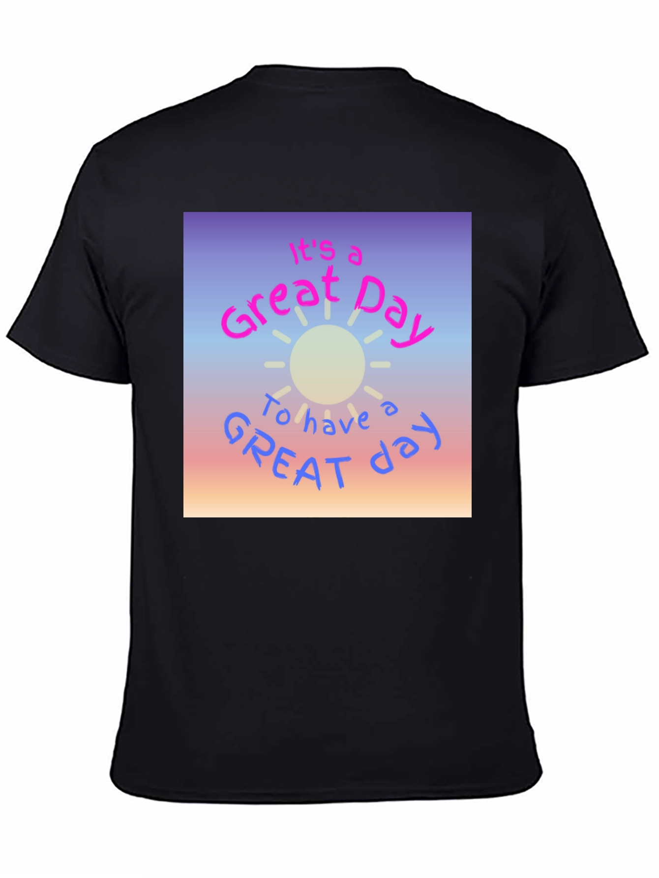 Black Great Day Graphic T-Shirt - Trendy Casual Tee view 4