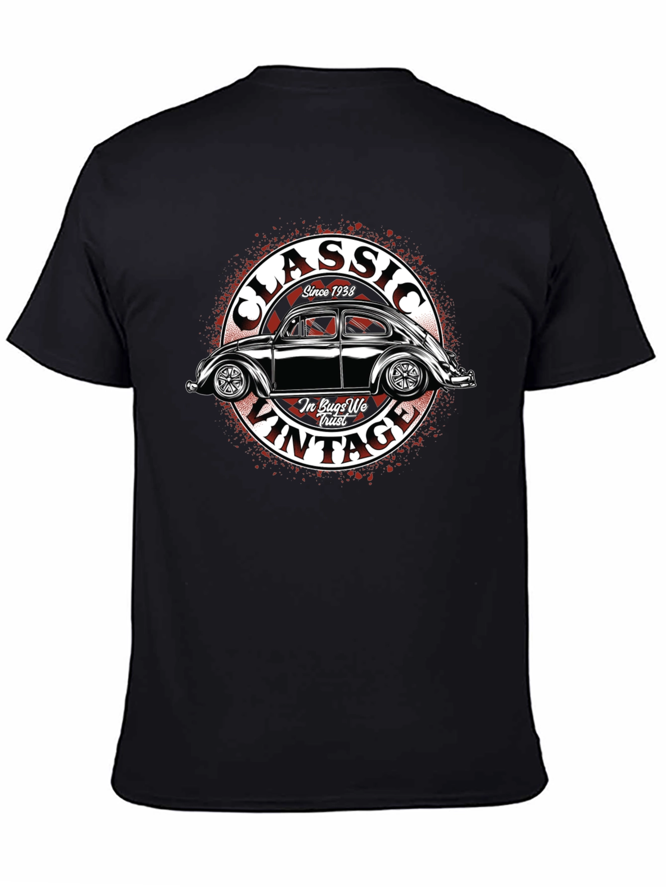 Black Classic Vintage Car T-Shirt view 4