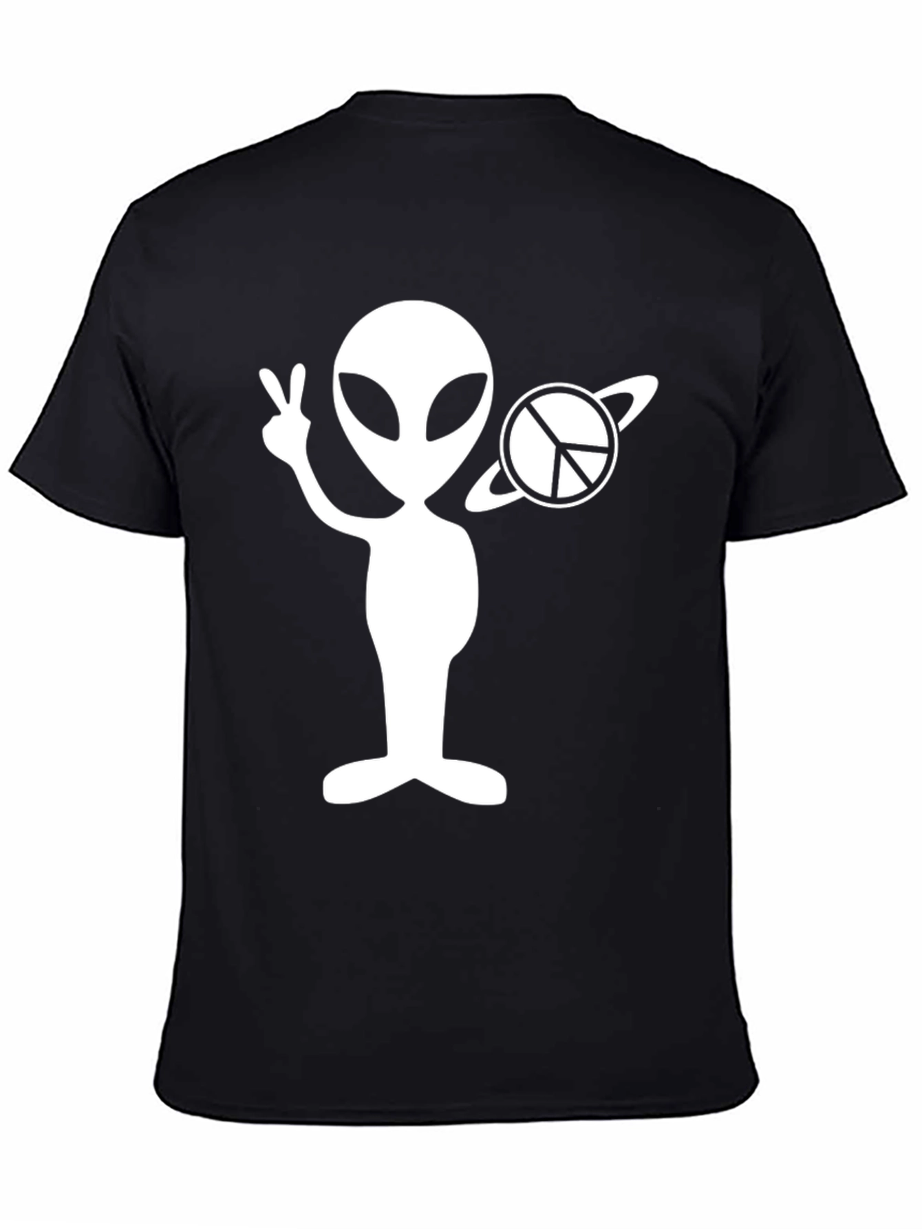 Black Alien Peace Sign T-Shirt view 4