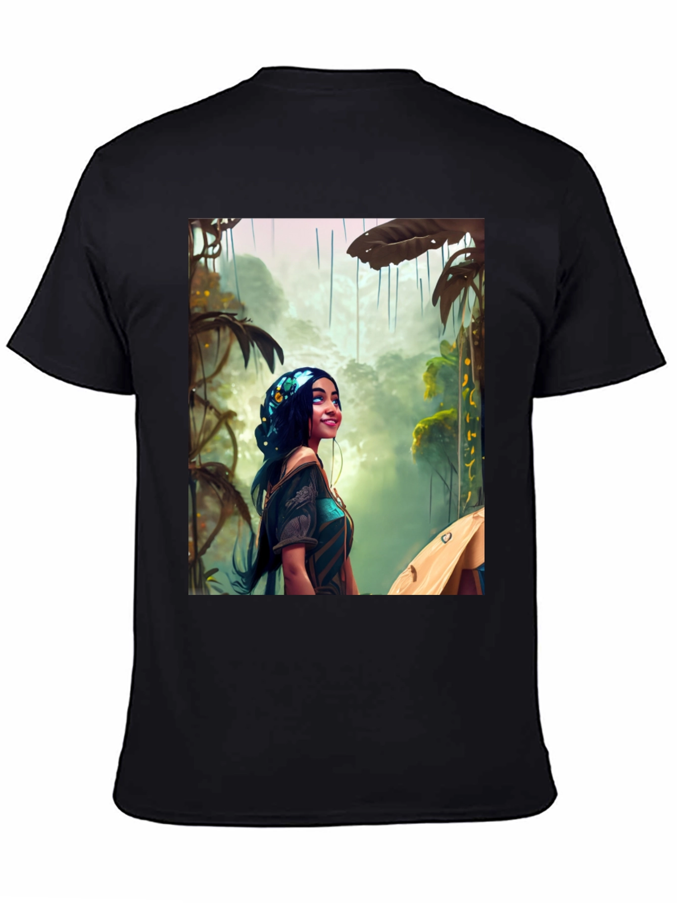 Black Jungle Girl Graphic Tee view 4