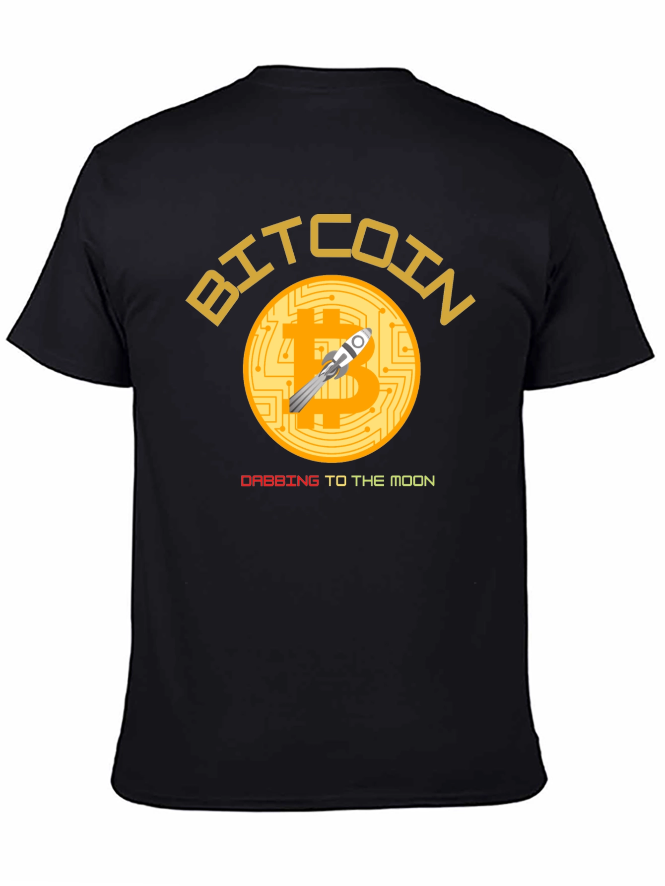 Black Bitcoin To The Moon Black T-Shirt view 4