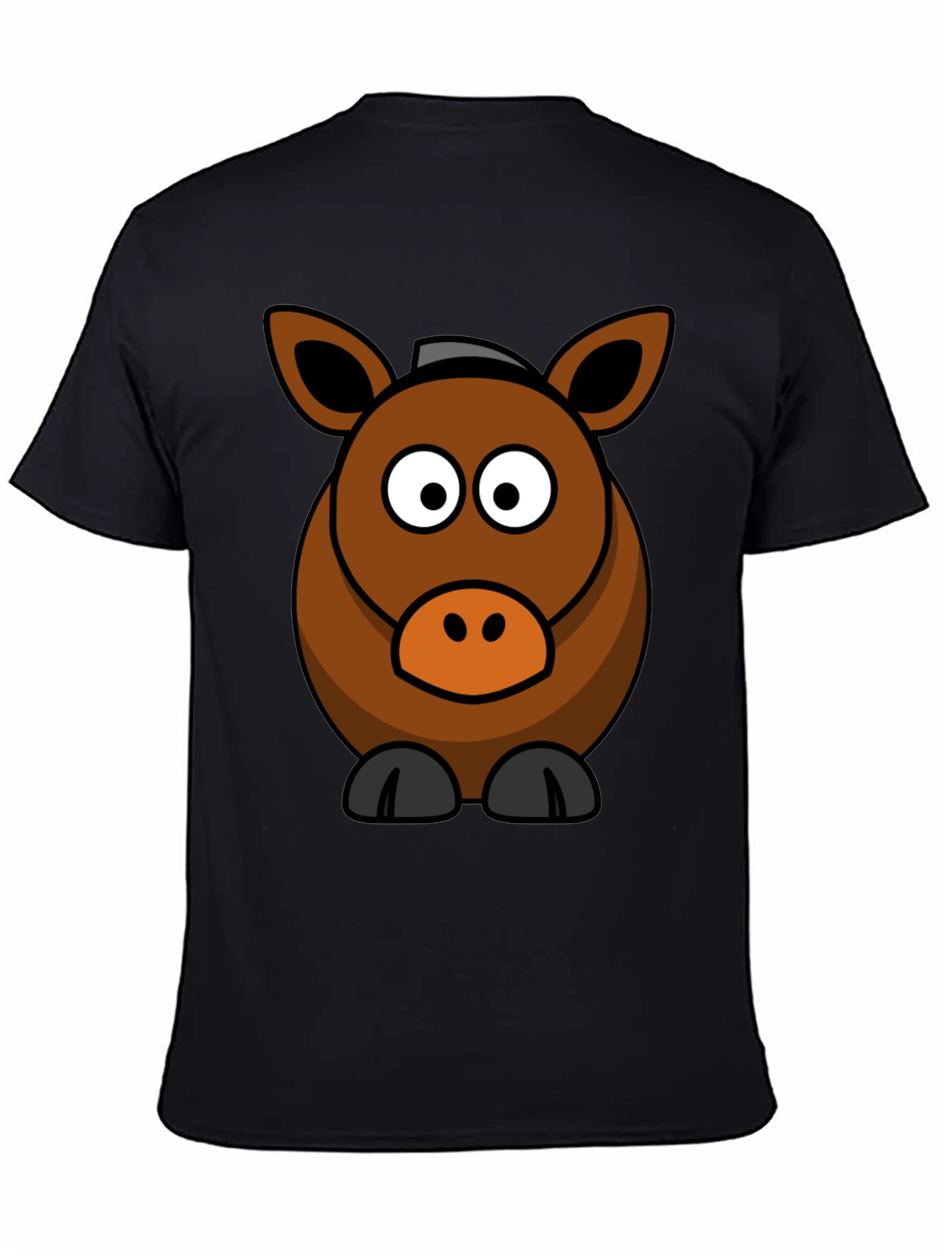 Black Cartoon Horse Graphic Tee view 4