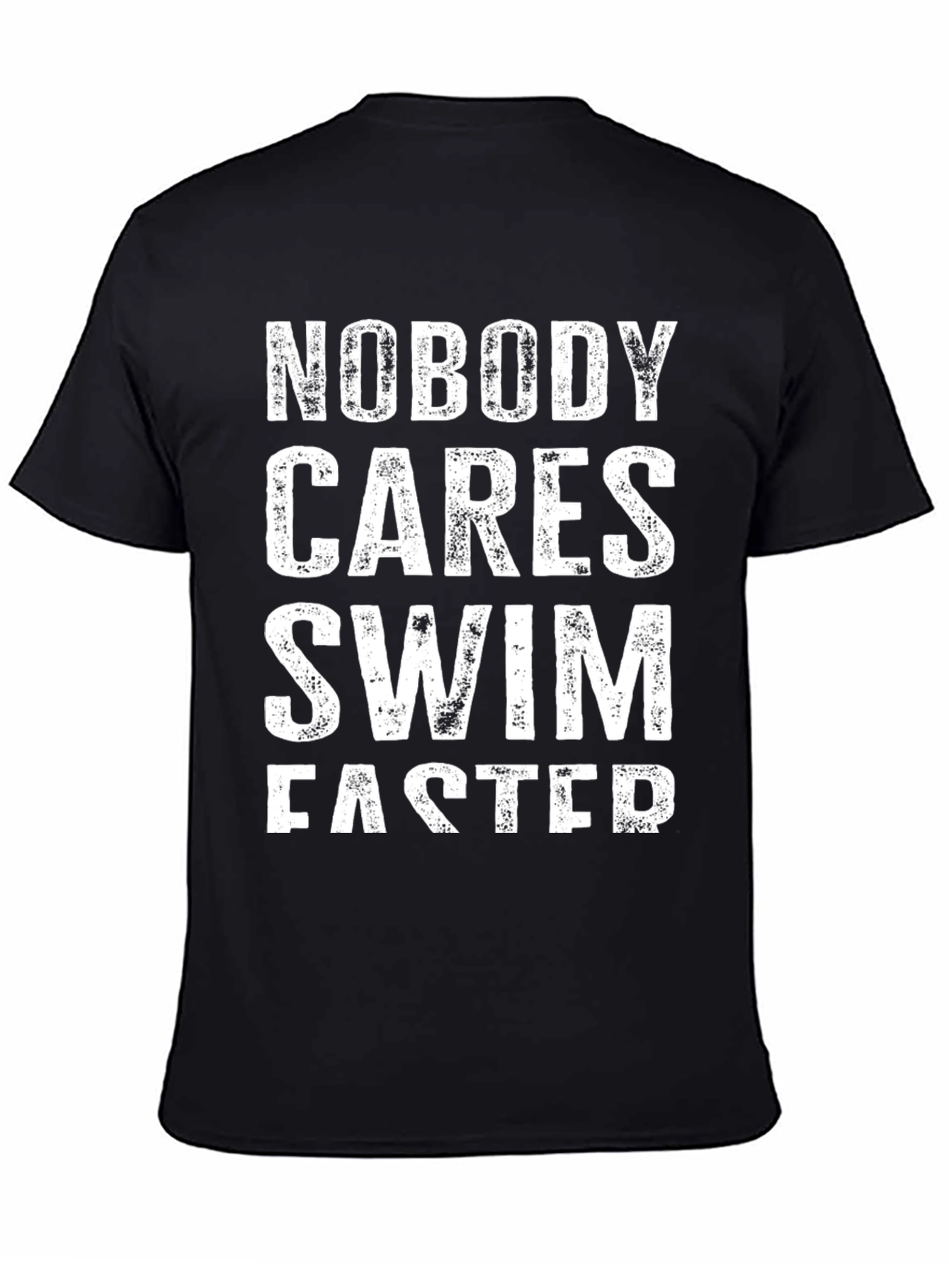 Black Swim Faster Graphic Tee - Unisex Black Cotton T-Shirt view 4