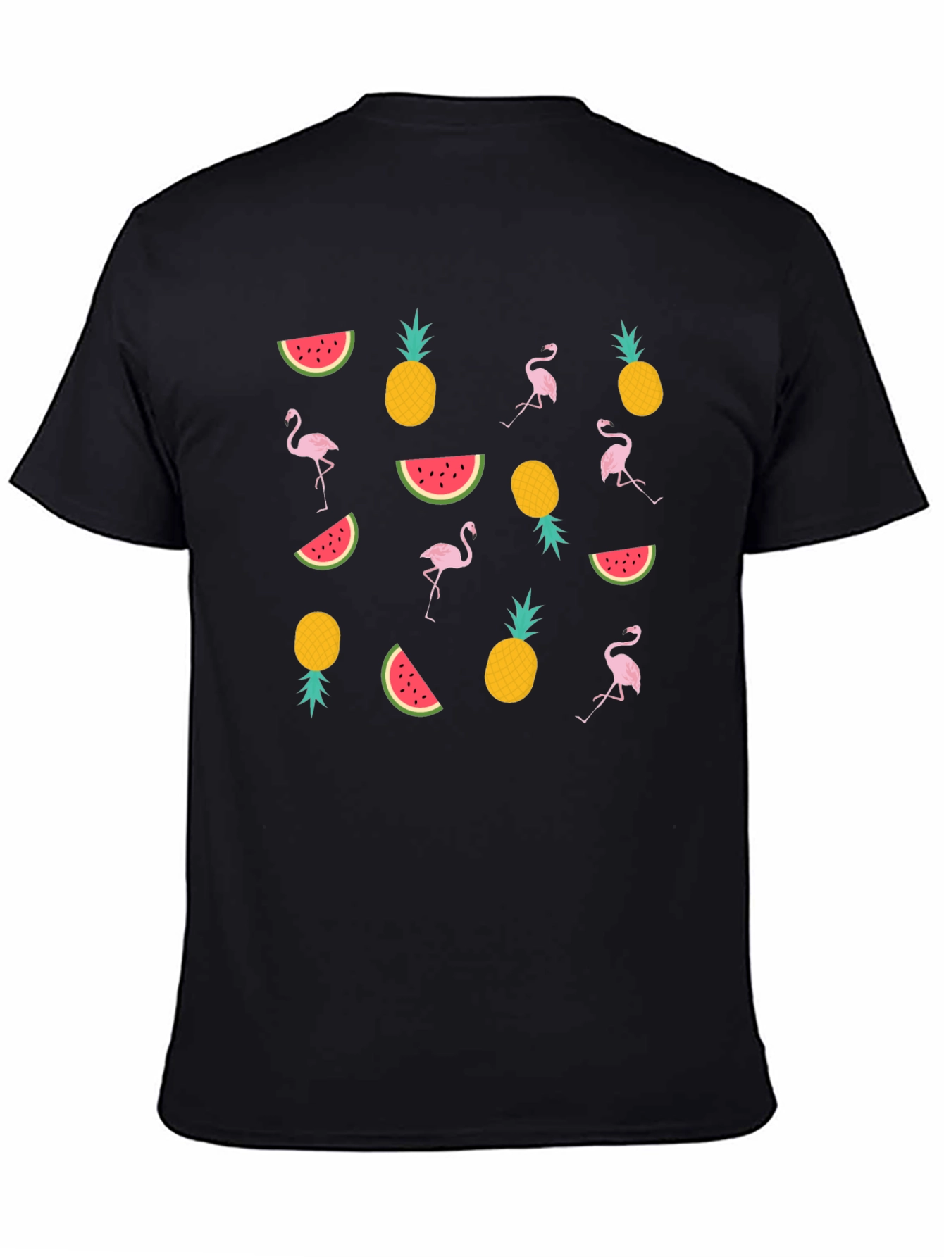 Tropical Print Black T-Shirt - 4