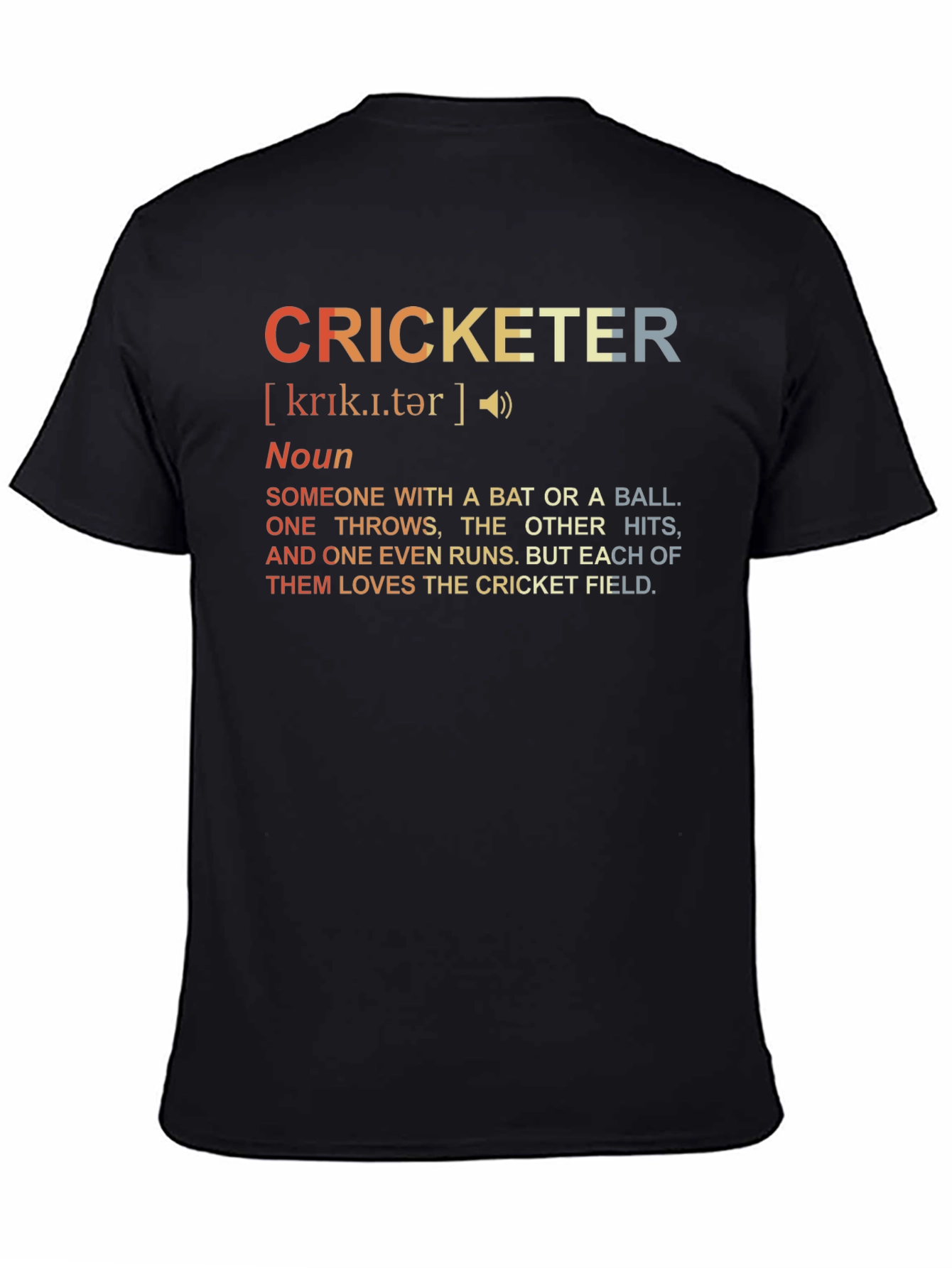 Black Cricketer Definition T-Shirt view 4