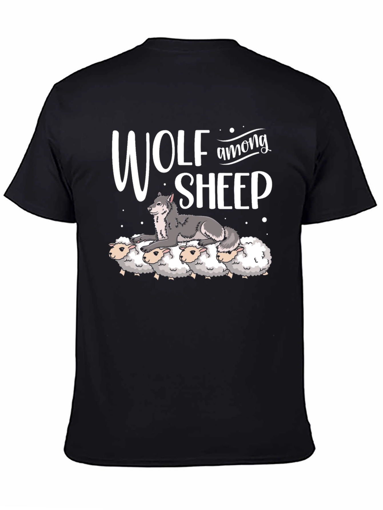 Black Wolf Among Sheep Graphic T-Shirt view 4