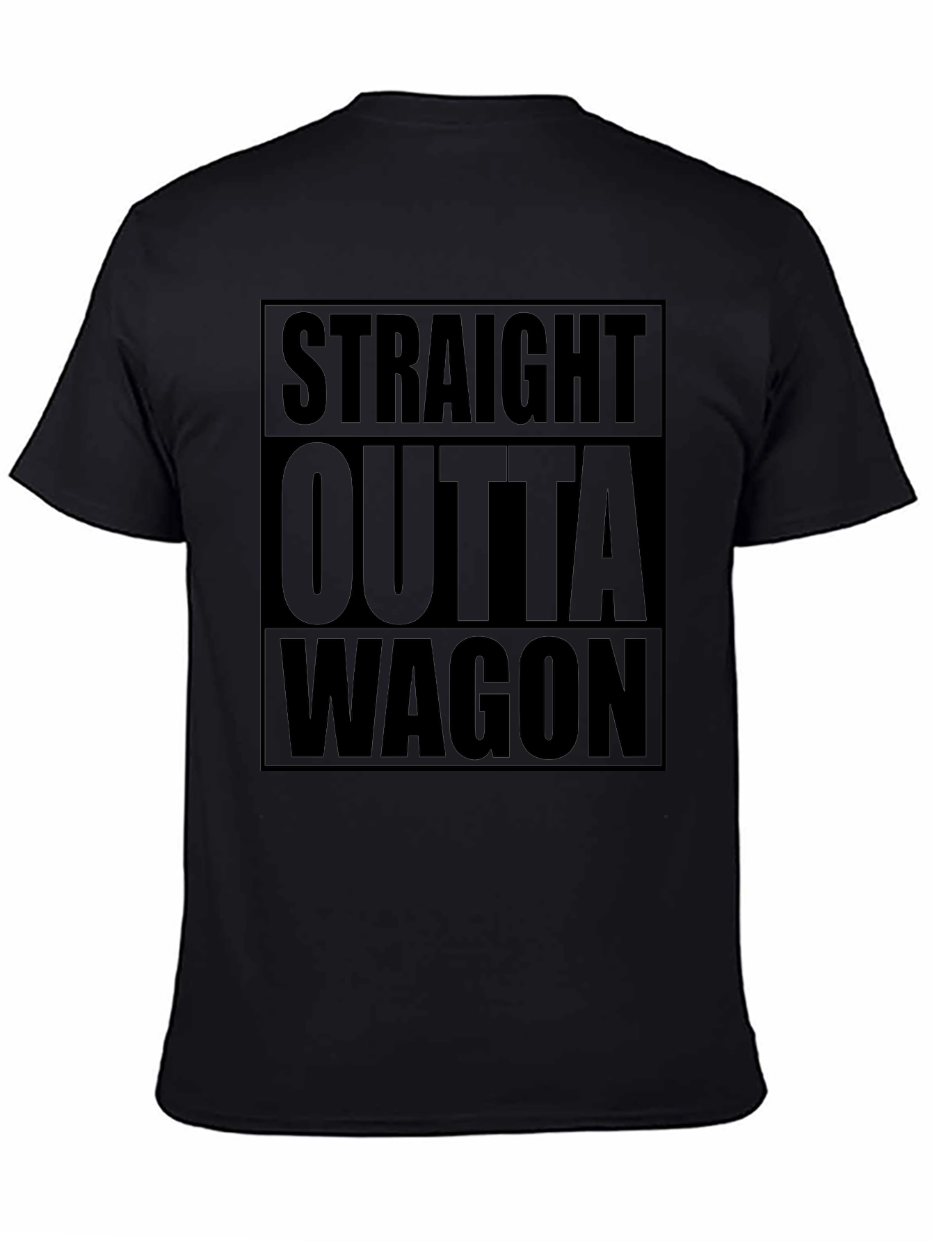 Black Straight Outta Wagon - Novelty Graphic Tee view 4