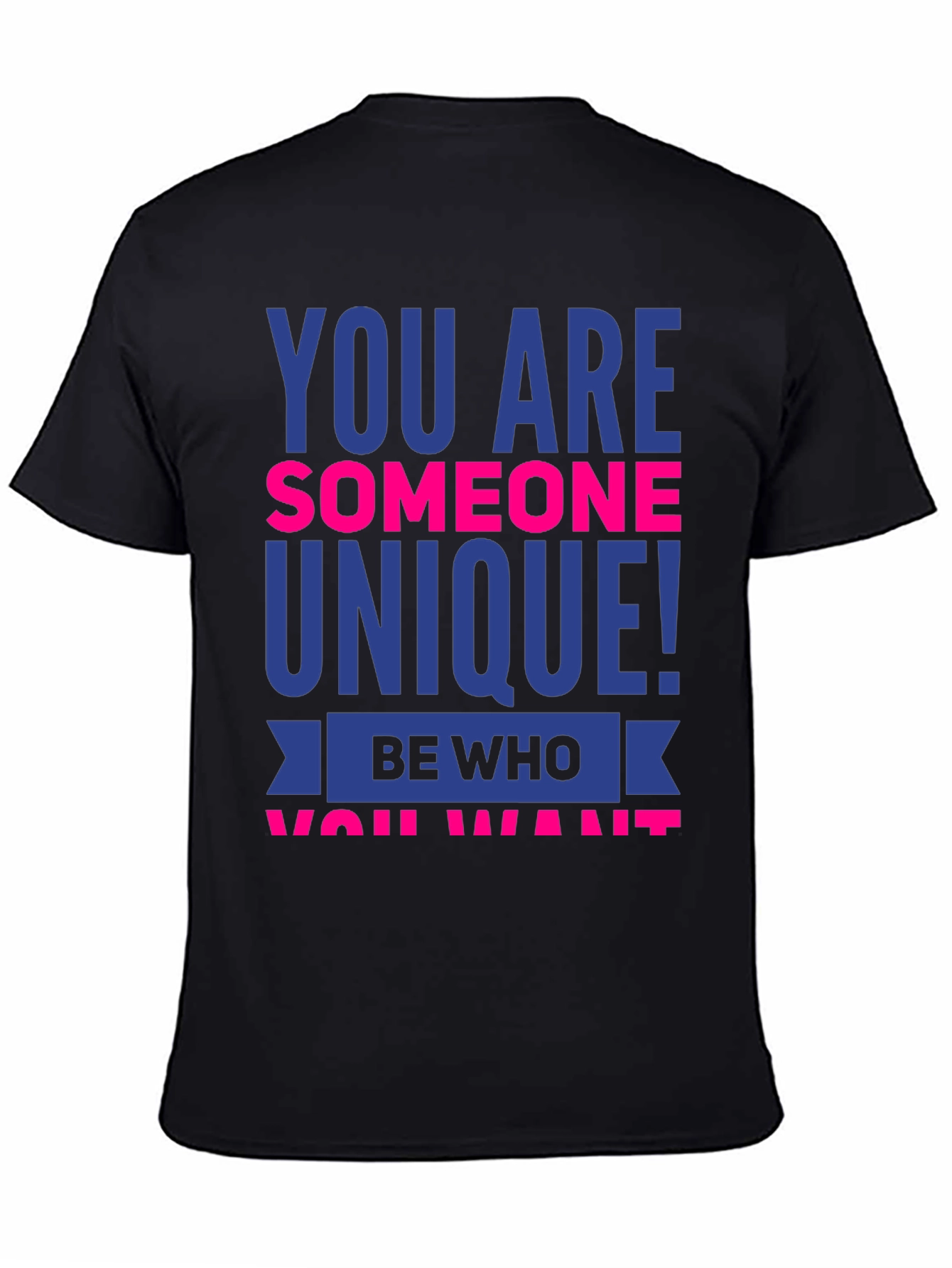 Black Unique Statement T-Shirt - Be Who You Want! view 4