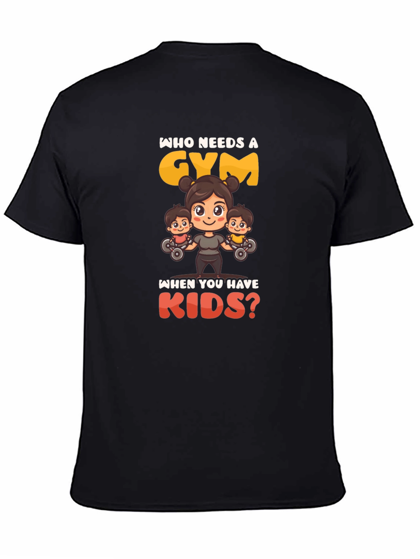 Black Who Needs a Gym? T-Shirt view 4