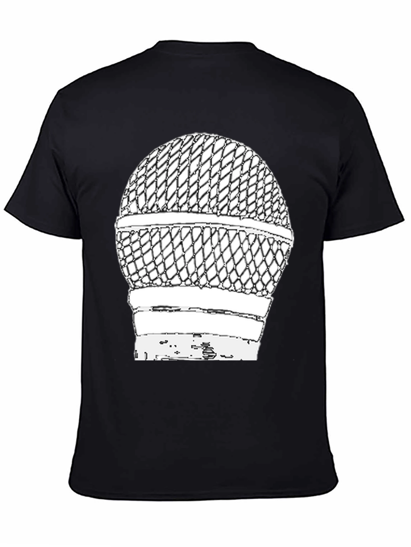 Black Retro Microphone Graphic Tee view 4