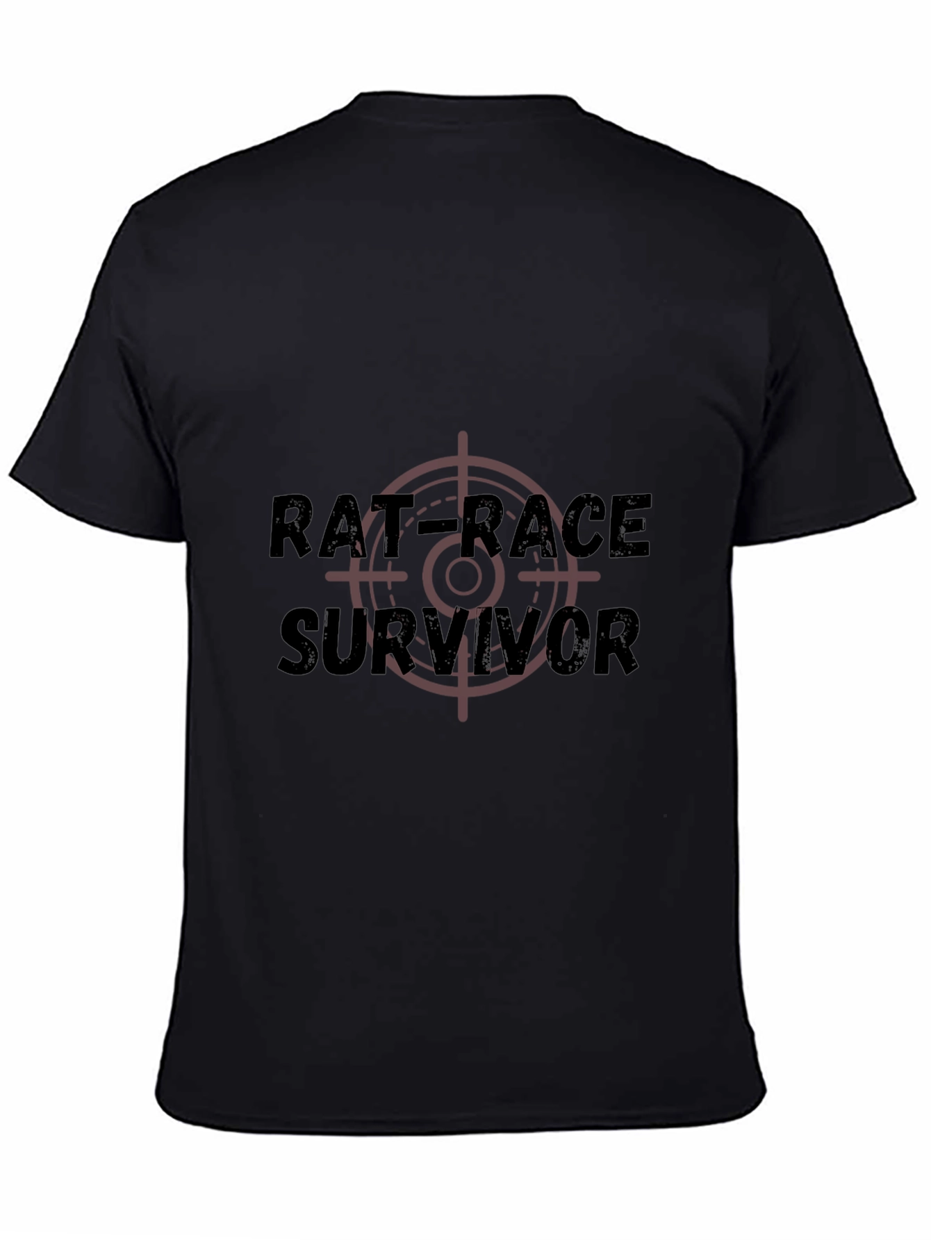 Black Rat Race Survivor Graphic T-Shirt - Black Crew Neck Tee view 4