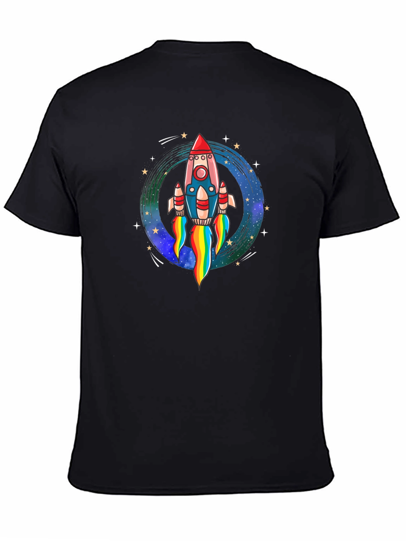 Black Rocket Launch Graphic Tee - Black Cotton Comfort view 4