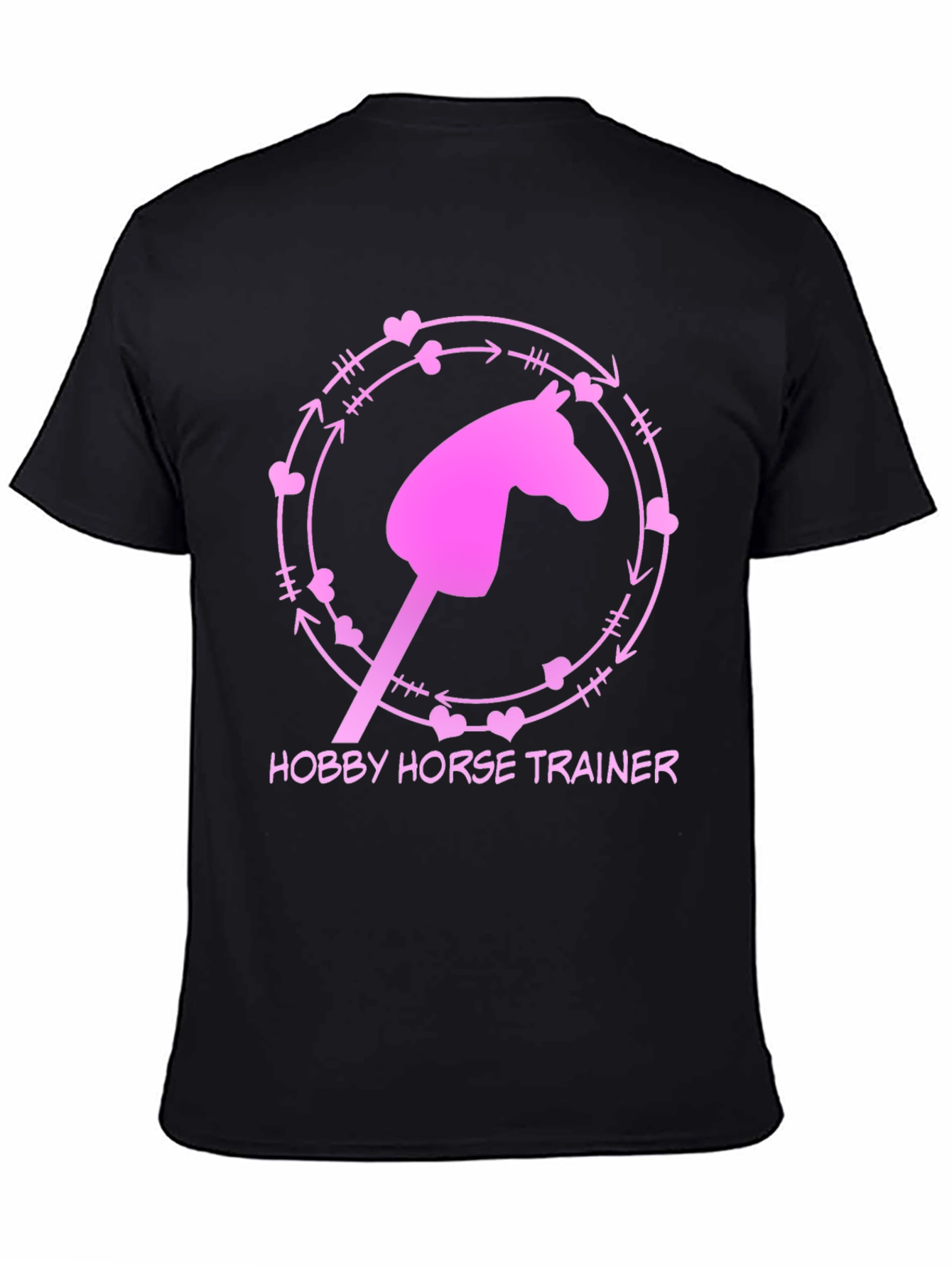 Black Hobby Horse Trainer Graphic Tee - Fun Novelty Shirt view 4