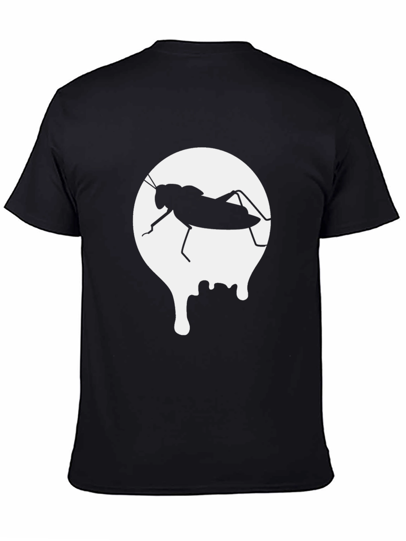 Black Grasshopper Drip Black Tee - Unique Graphic Design view 4