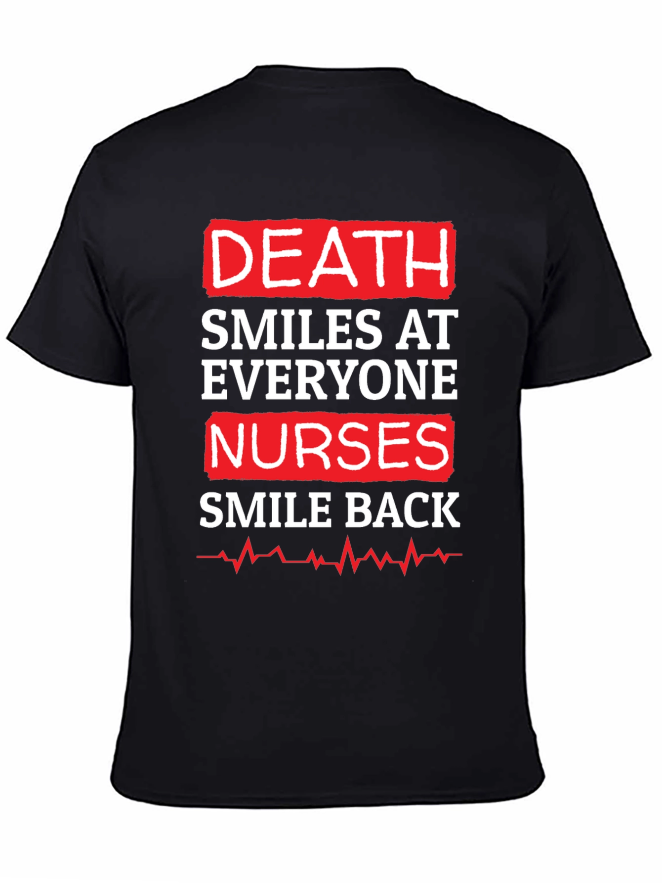 Black Death Smiles At Everyone Nurse Graphic T-Shirt view 4
