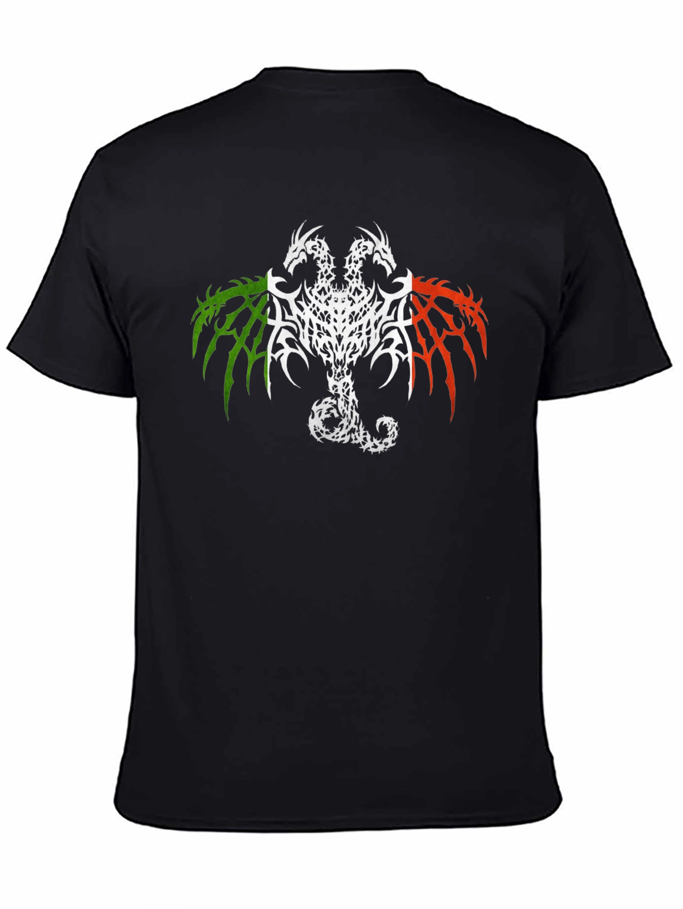 Black Two Headed Dragon Graphic Tee - Black view 4