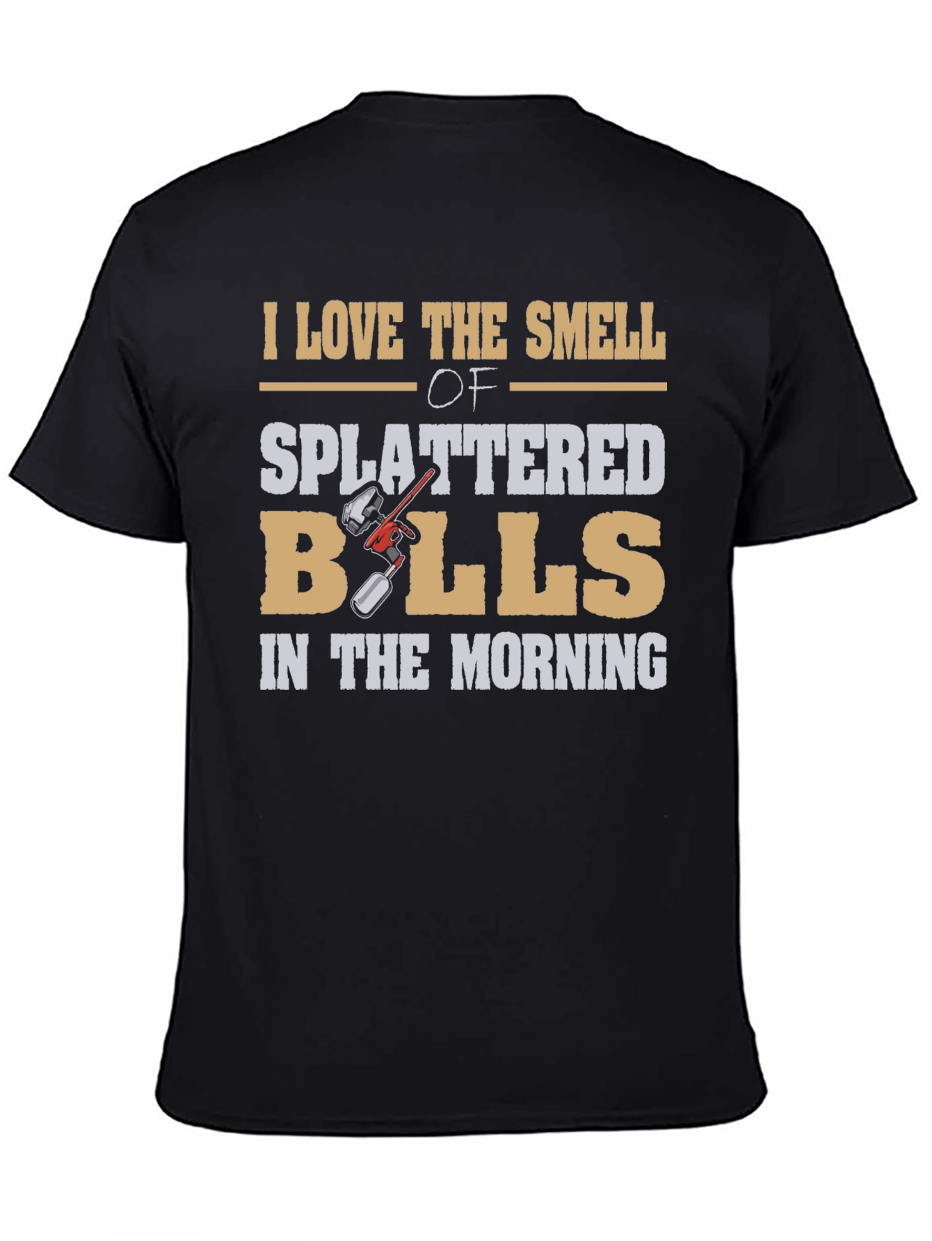 Black I Love Splattered Balls T-Shirt - Unique Design view 4