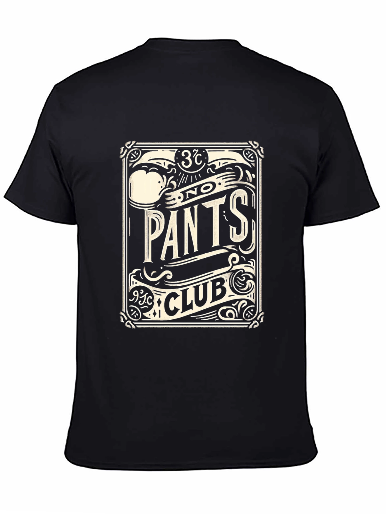 Black No Pants Club Black T-Shirt - Novelty Design view 4