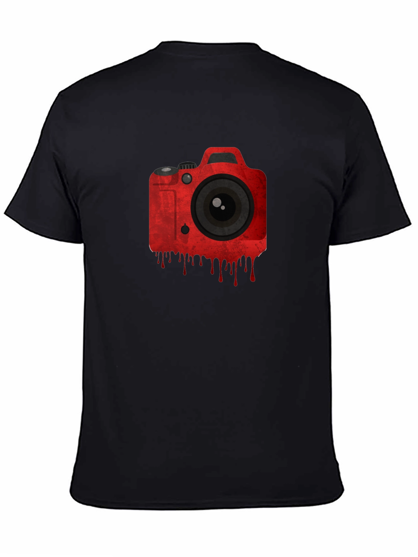 Black Red Camera Graphic Black T-Shirt view 4
