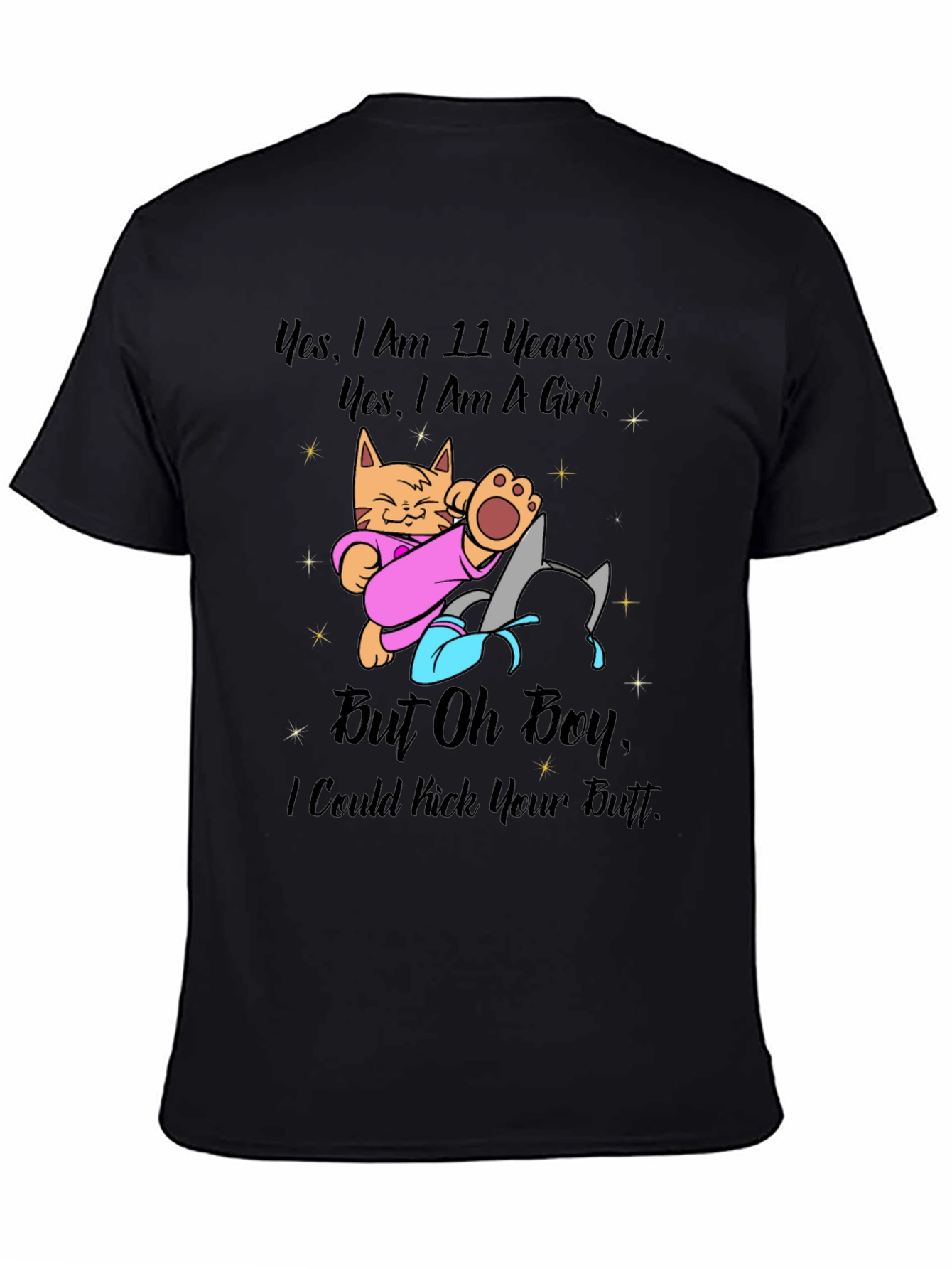 Black Girl Power Cat T-Shirt - 11 Years Old and Ready! view 4